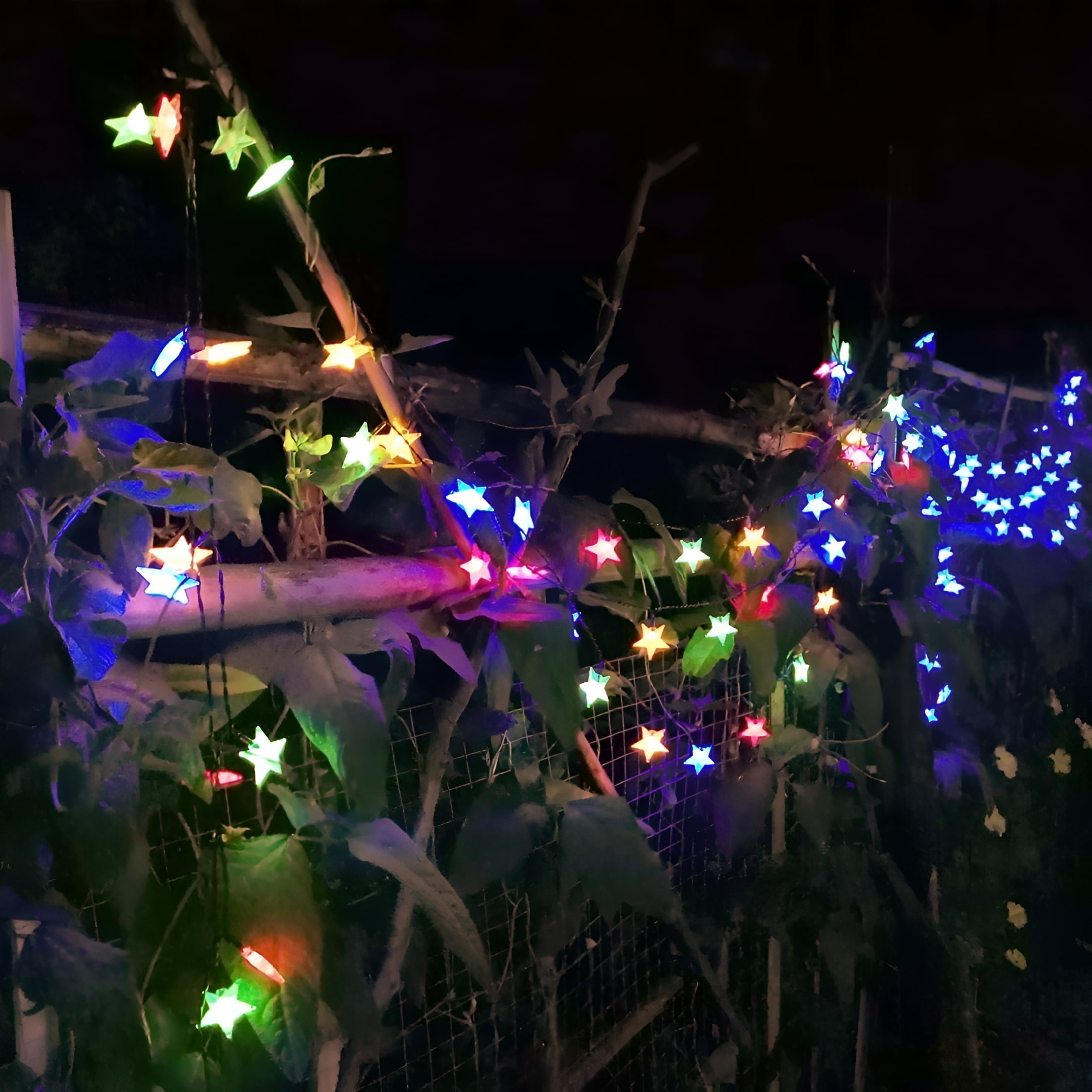 Hibibud Solar String Fairy Lights, Waterproof Star Twinkle Decorative Lighting for Patio and Garden (Multicolor, 23 ft) sud29