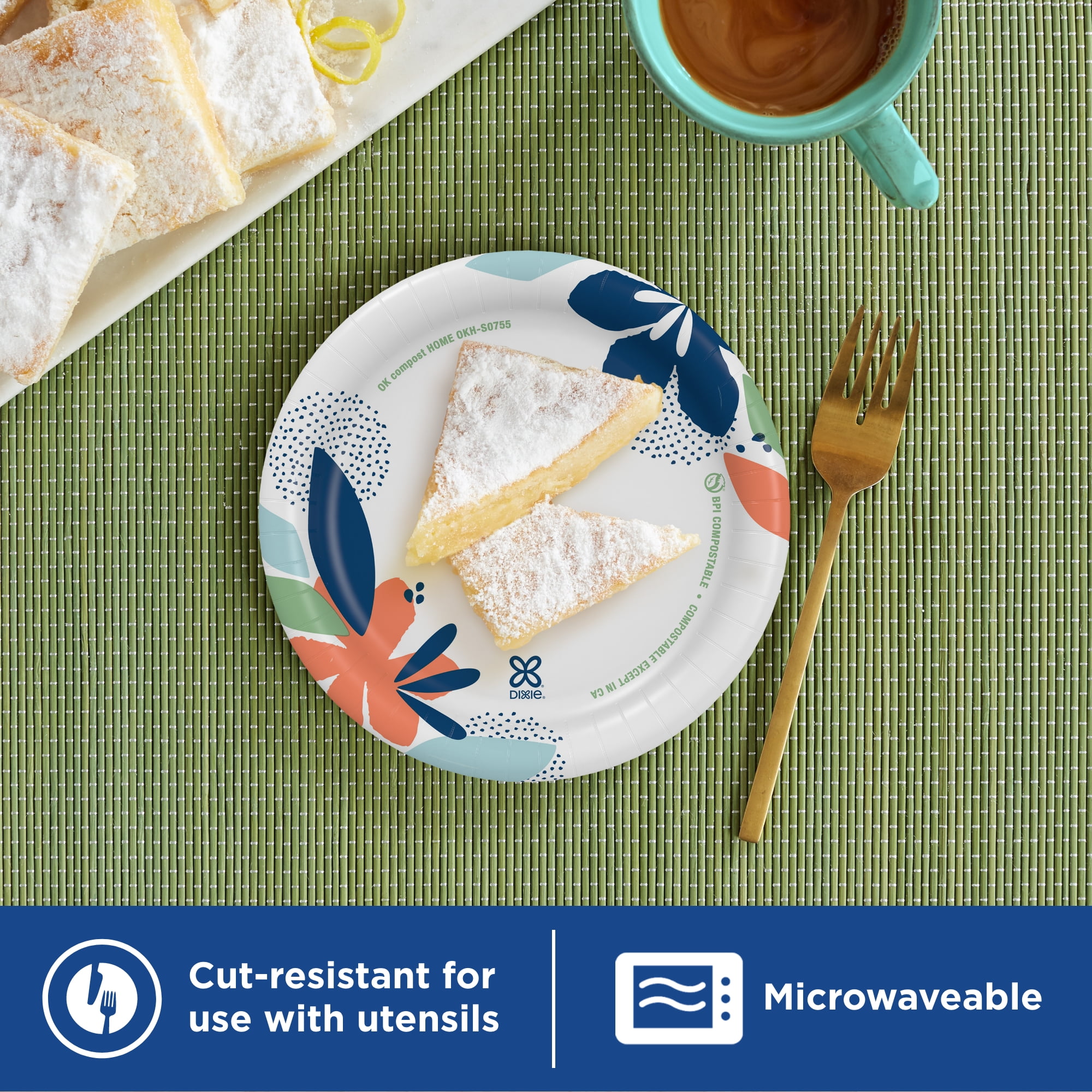 Dixie Disposable Paper Plates, Soak-Proof Heavy-Duty Snack Plates (White, 50 Count, 6.8 in) jh1yi