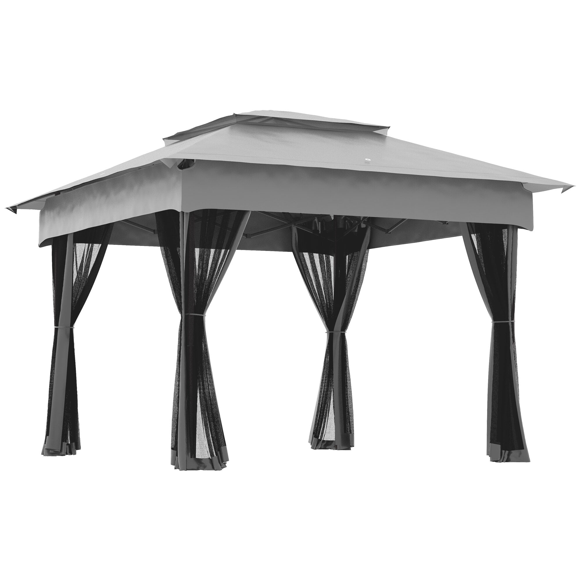 ZHISHENG Pop Up Canopy Tent, Outdoor Patio Gazebo Shelter with Removable Netting (Light Gray, 11 ft x 11 ft) v9hcn