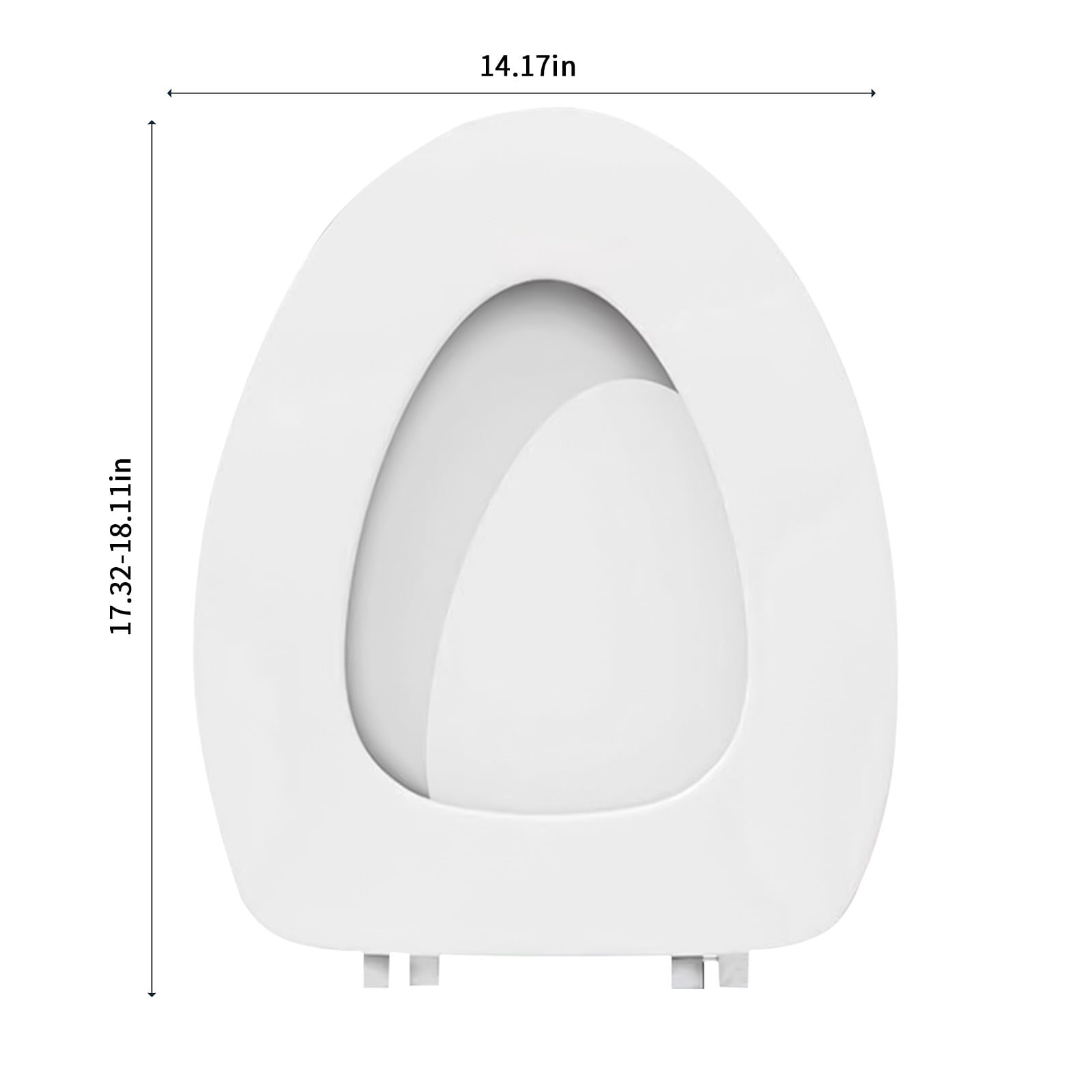 SZBAOAN Elongated Toilet Seat with Soft Vinyl Foam Cushioning (White, 18.11 in x 14.17 in) bohjx