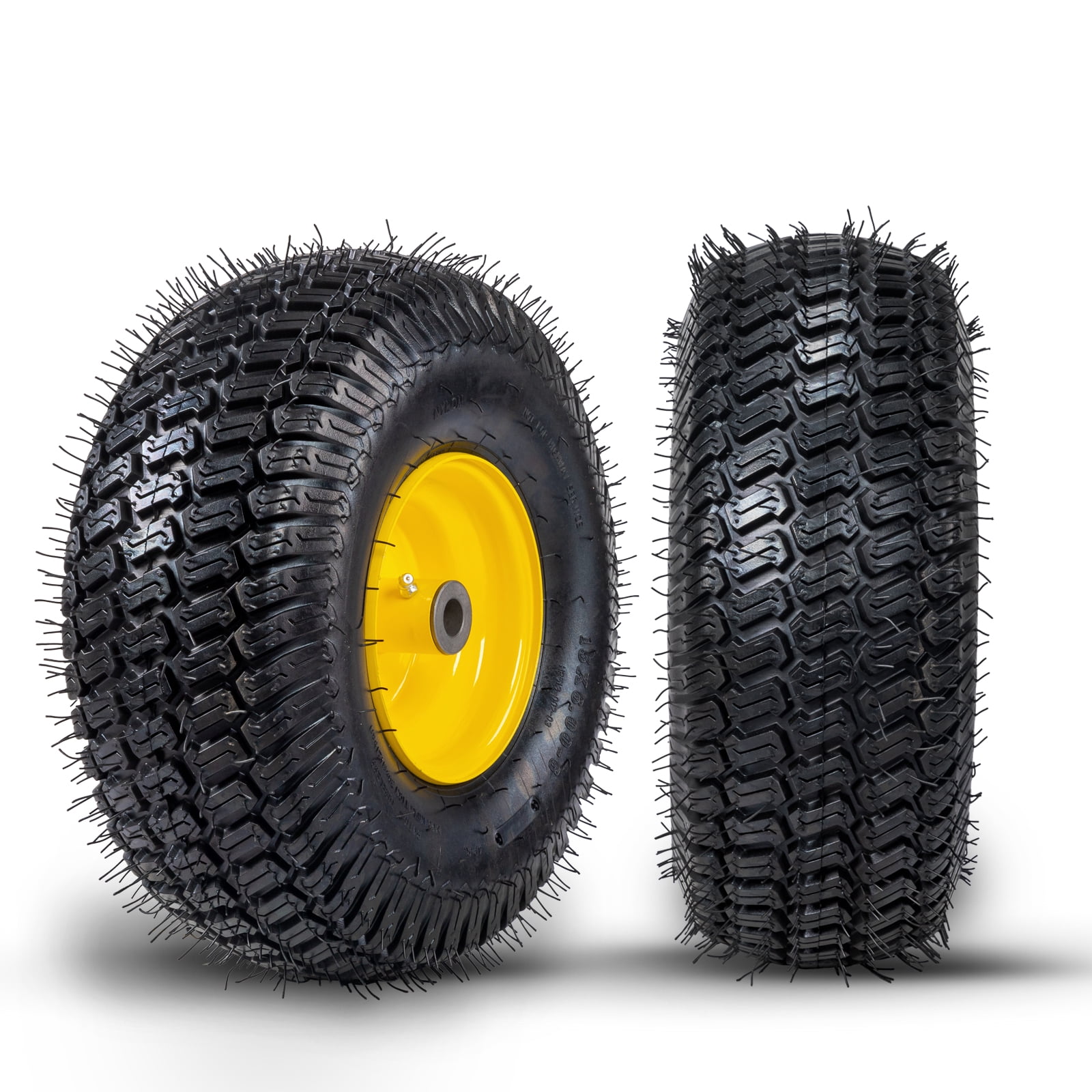 Ktaxon 15x6.00-6 Riding Lawn Mower Front Tire and Wheel Assembly (Black, 2 Pack) gmxmf