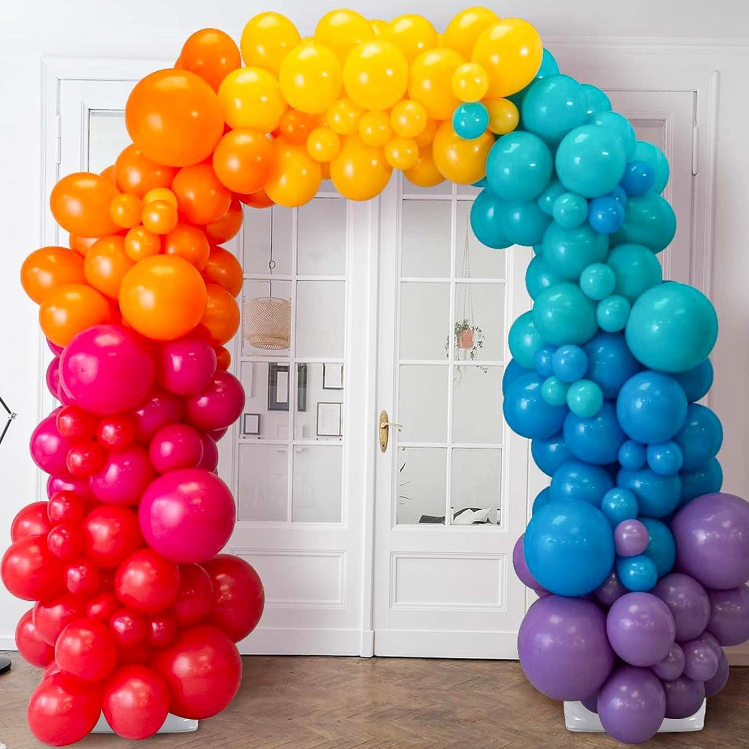 Generic Adjustable Balloon Arch Kit Party Decoration Backdrop (White, 10 ft Wide x 9 ft Tall) 4m20e