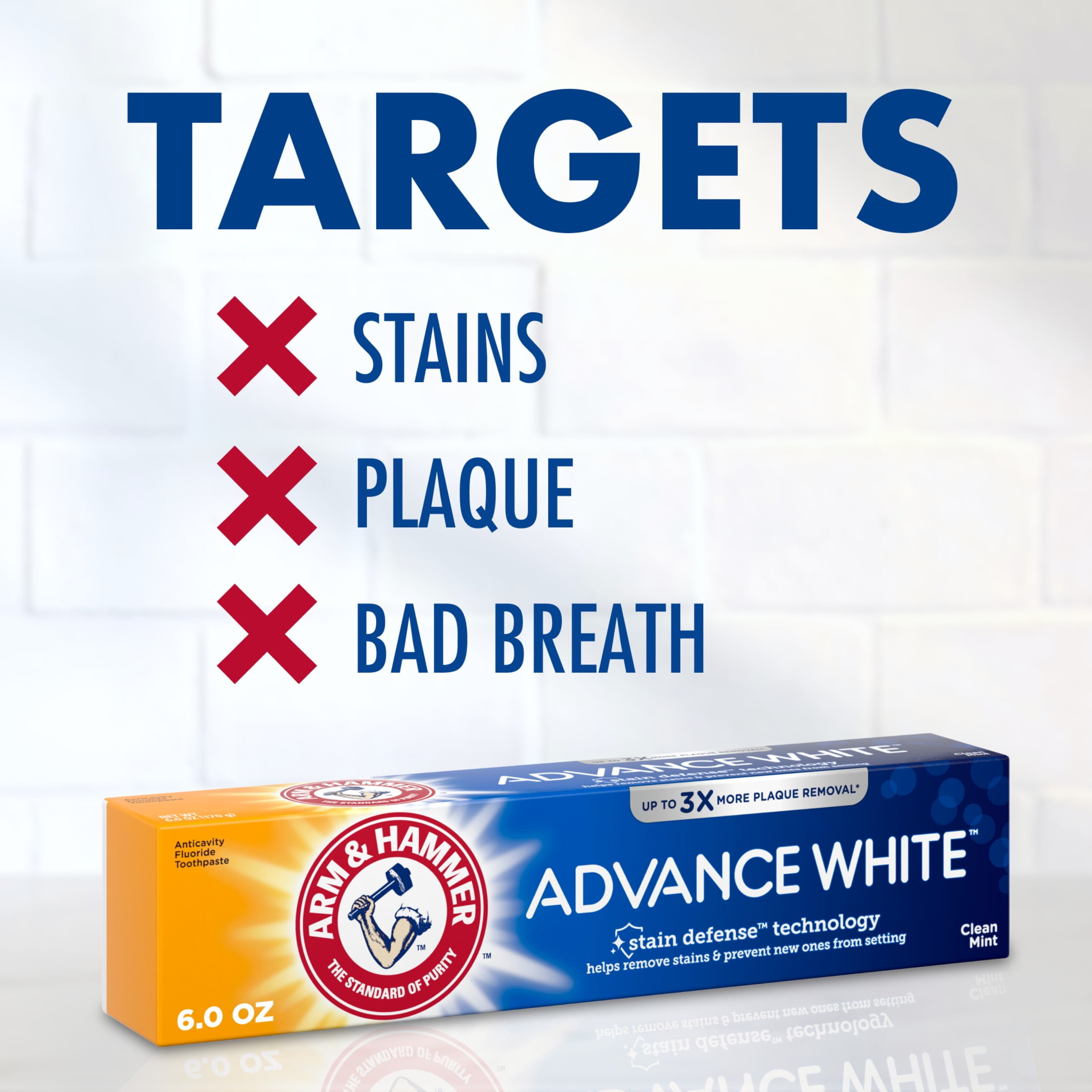 ARM & HAMMER Advance White Extreme Whitening Toothpaste, Fluoride Anticavity Formula (Clean Mint, 6 oz) i4ab0