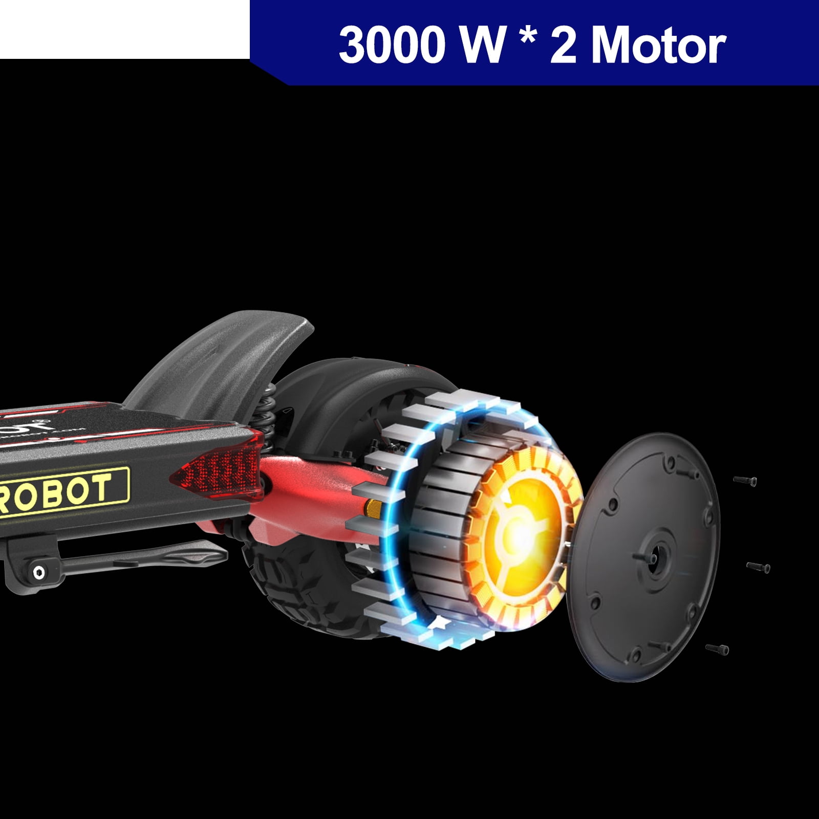 NANROBOT LS7+ Electric Scooter High-Performance Dual Motor Off-Road Commuter (Red, 300 lb Capacity) zpy41