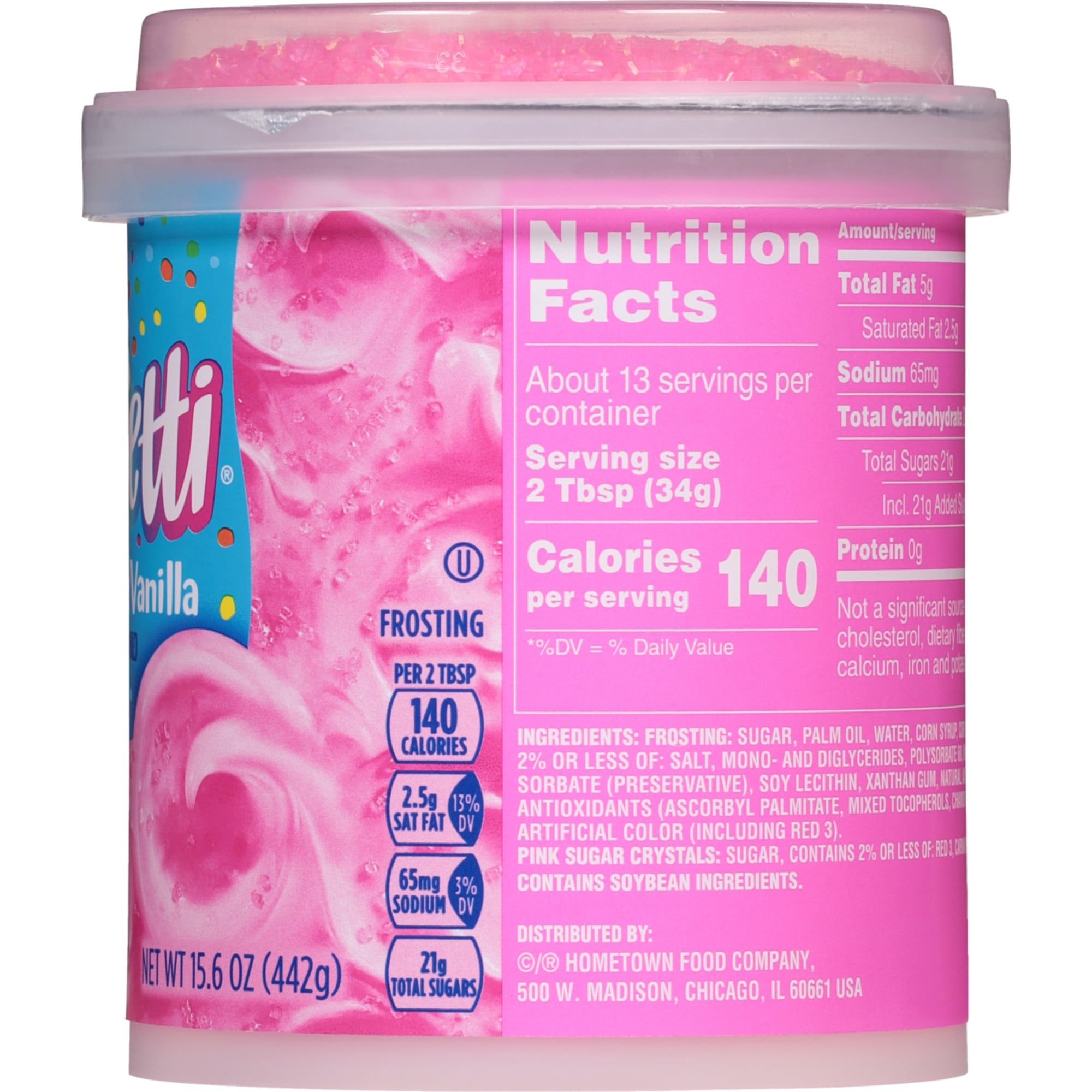 Pillsbury Funfetti Vanilla Frosting with Pink Sprinkles (Hot Pink, 15.6 oz) hynmd