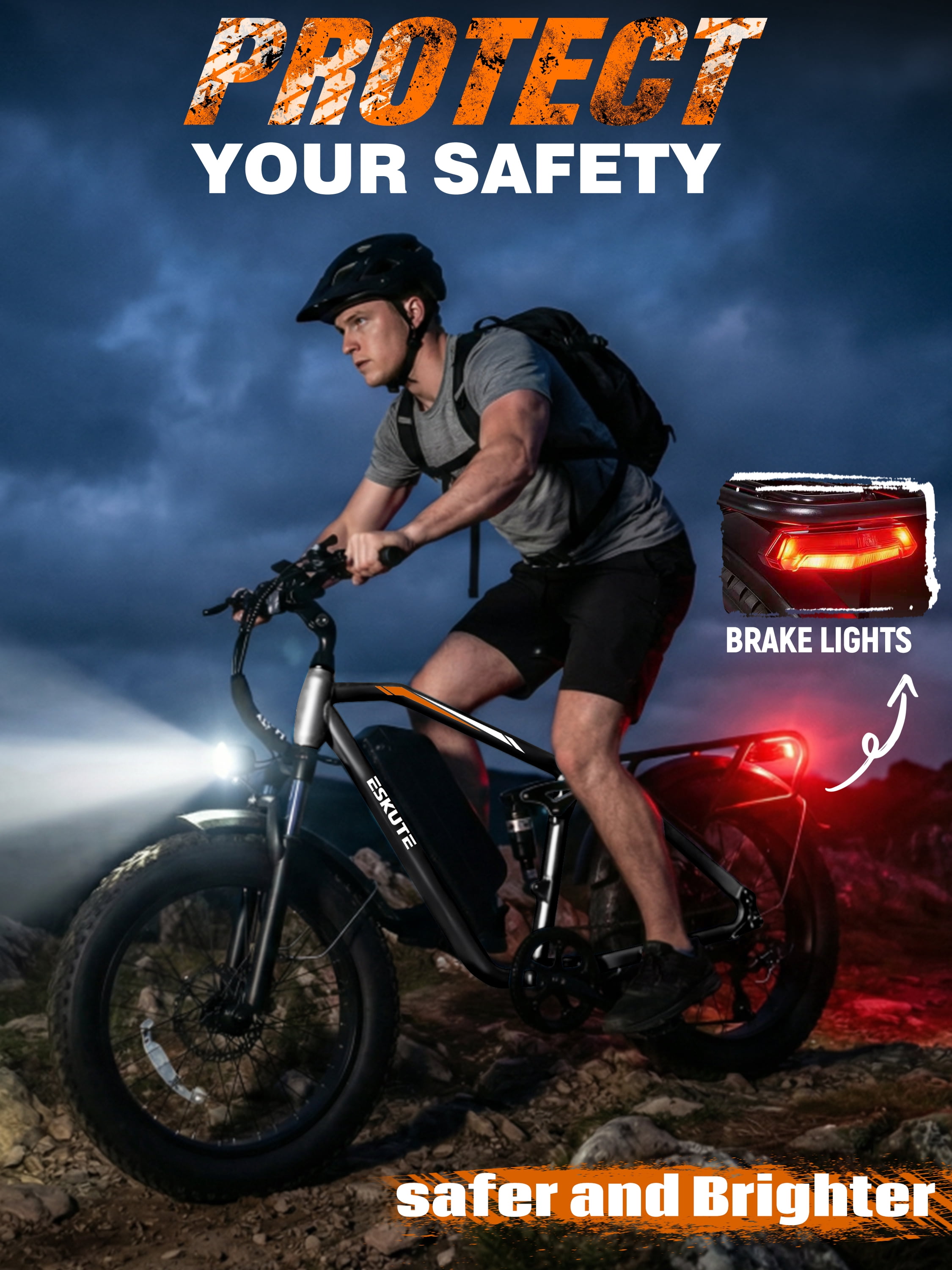 Elecby M300 Electric Mountain Bike, Full Suspension Fat Tire Ebike, 1200W Motor, 52V 20.8Ah Battery (Black, One Size) nd2ow