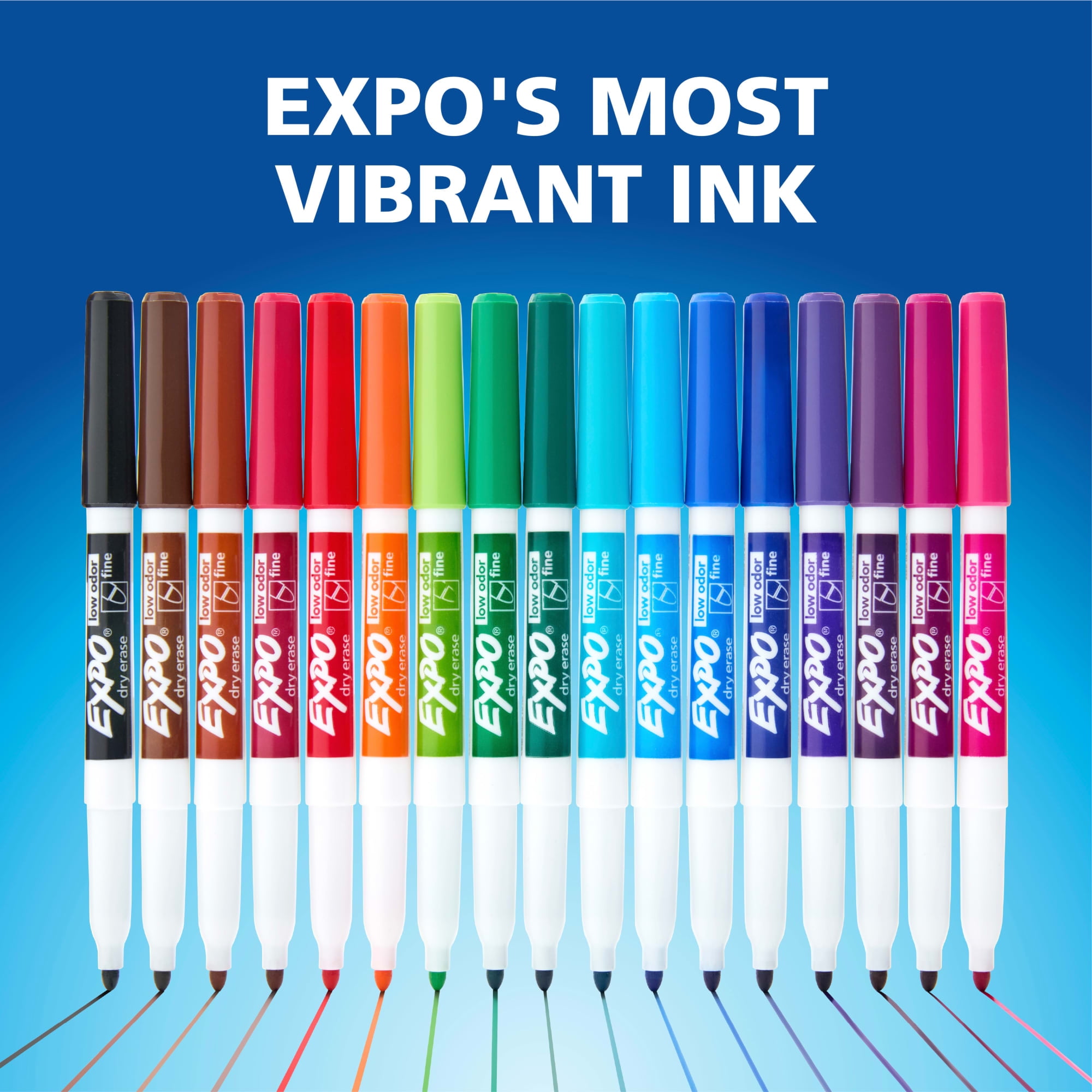 Expo Dry Erase Markers, Fine Tip, Low-Odor Ink for Whiteboards (Black, 4 Count) dvpf6