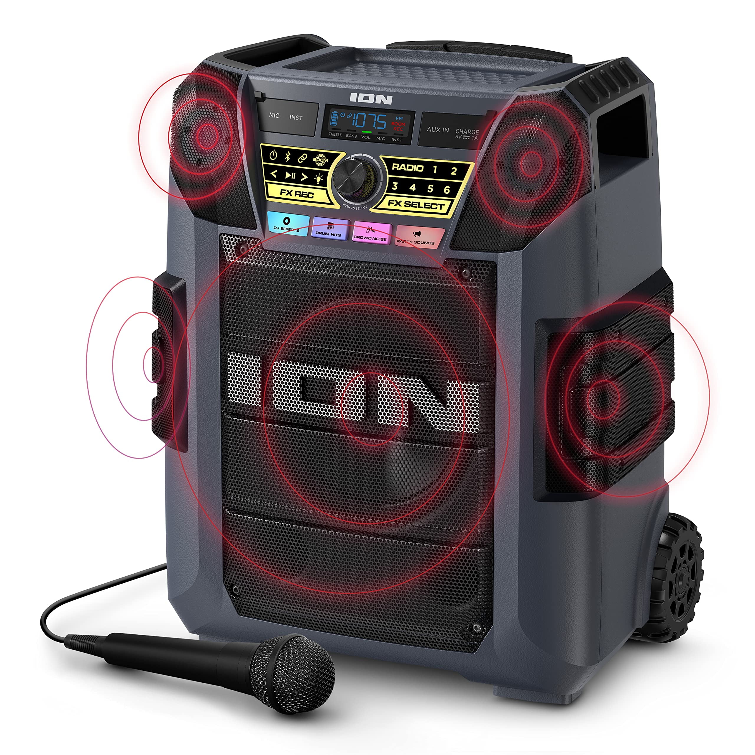 ION Audio Block Rocker XL Portable Bluetooth Outdoor Party Speaker (Black, XL) 7t3nh