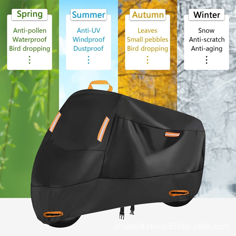 Kepeak Motorcycle Cover Heavy Duty All Weather Outdoor Protection (Black, 96 in) 58k84