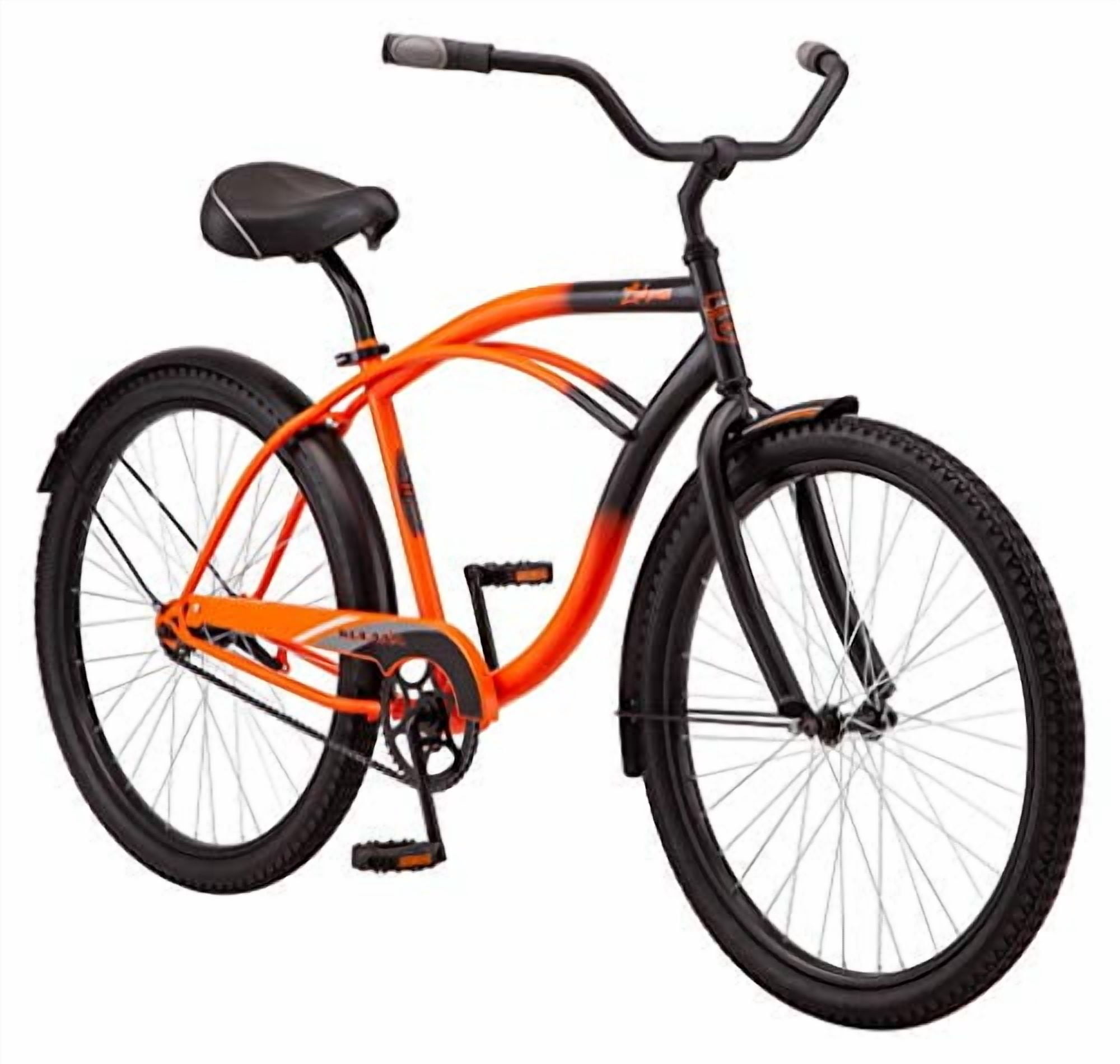 Kulana Lakona Shore Adult Beach Cruiser Bike, Single Speed, Durable Steel Frame (Orange and Black, 26 in Wheels) zp5mo