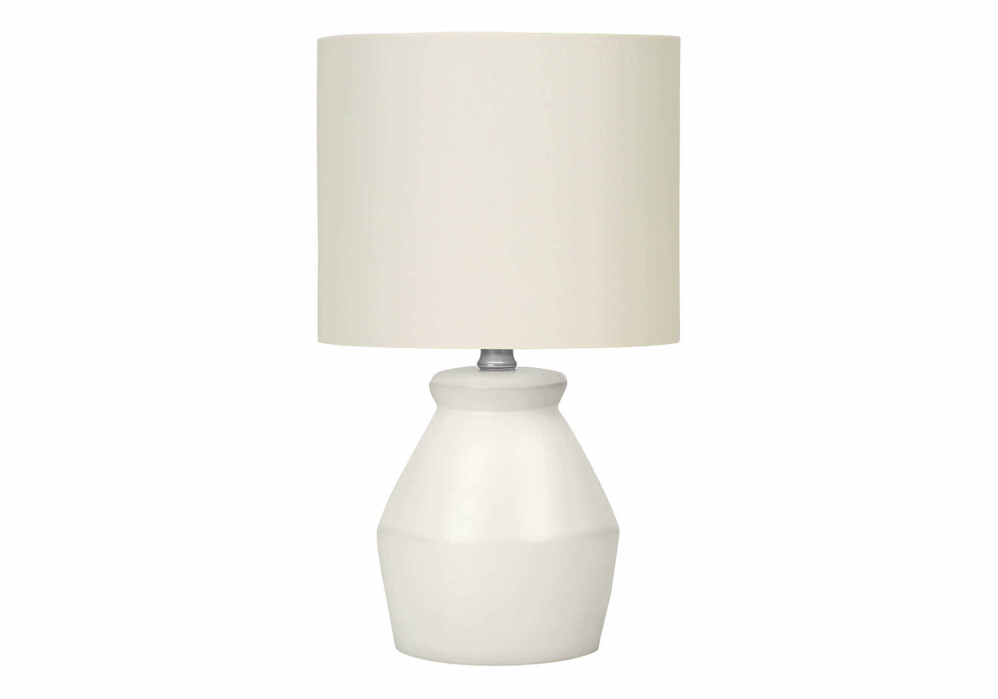 PuppyCheer Ceramic Table Lamp Modern Bedside Lighting with Ivory Linen Shade (Cream, 16.5 in) tlif5