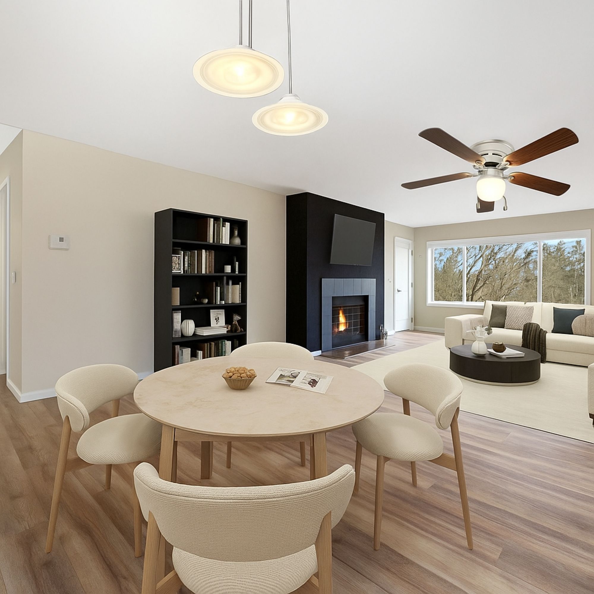 Mainstays Indoor Ceiling Fan with Light Kit (Satin Nickel, 42 in) 1cuc9