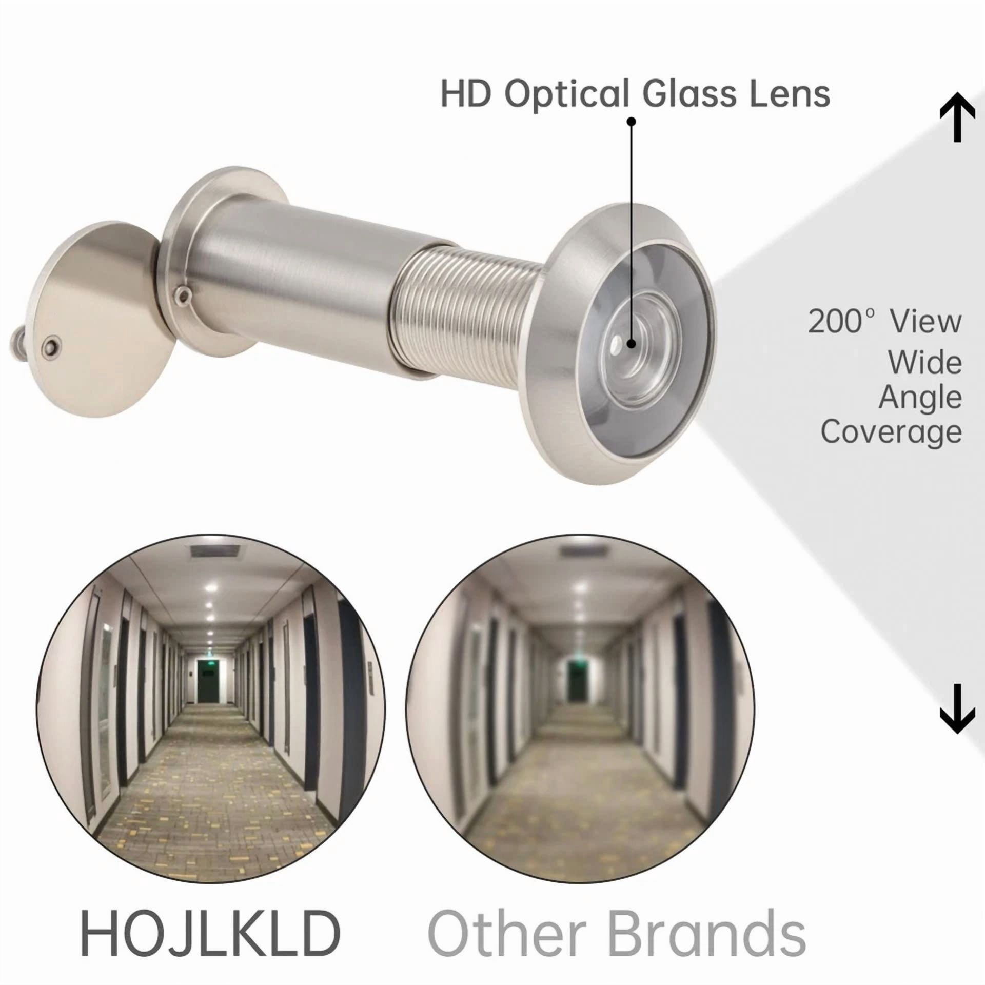 KLYNE 200-Degree Door Viewer and 6mm Drill Bit Set (HD Optical Glass Lens, 1.38 in - 2.56 in Door Thickness) 3069f