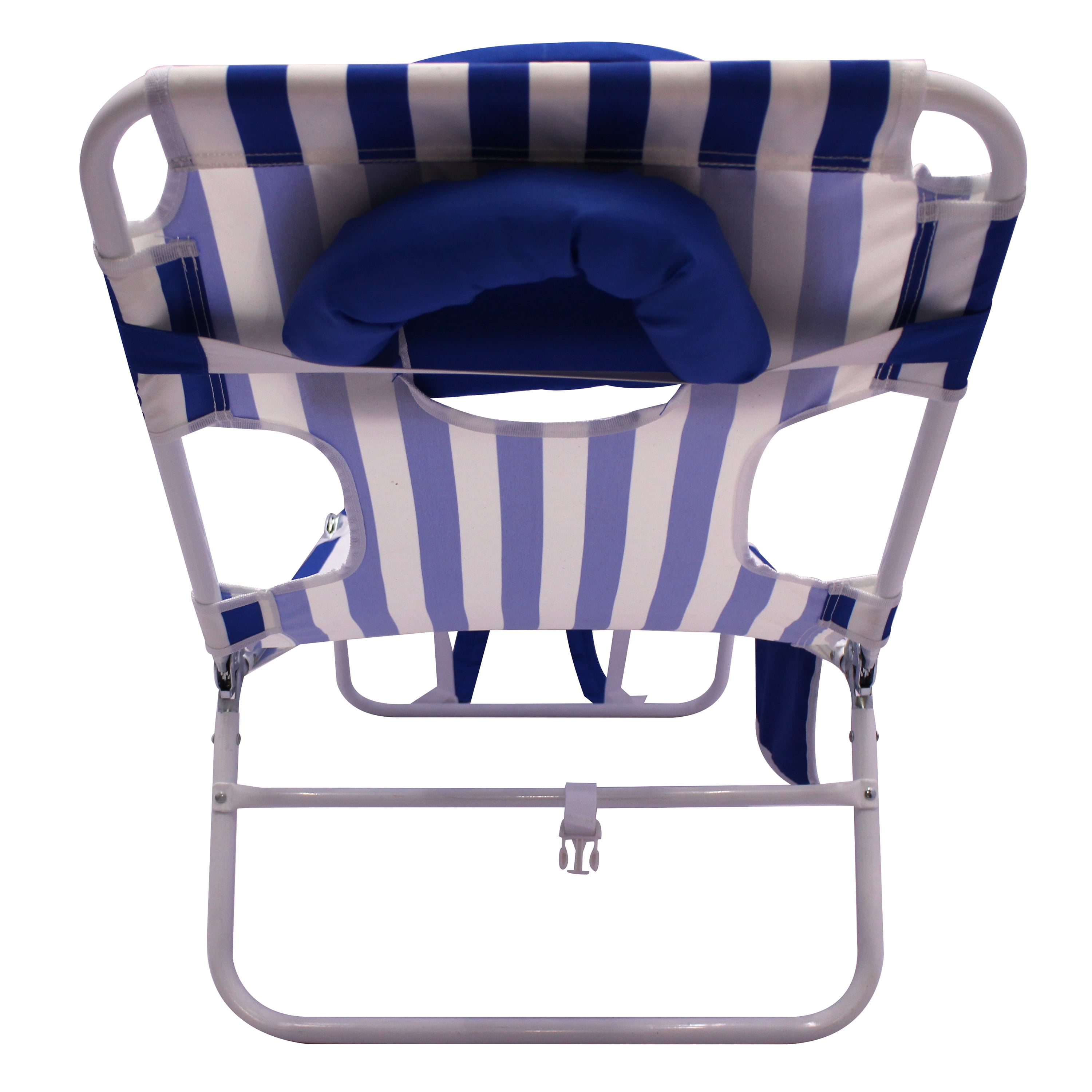 Mainstays Folding Backpack Beach Lounger with Face-Down Design (Blue & White Stripe, 72 in x 22 in) ekohd - Image 14