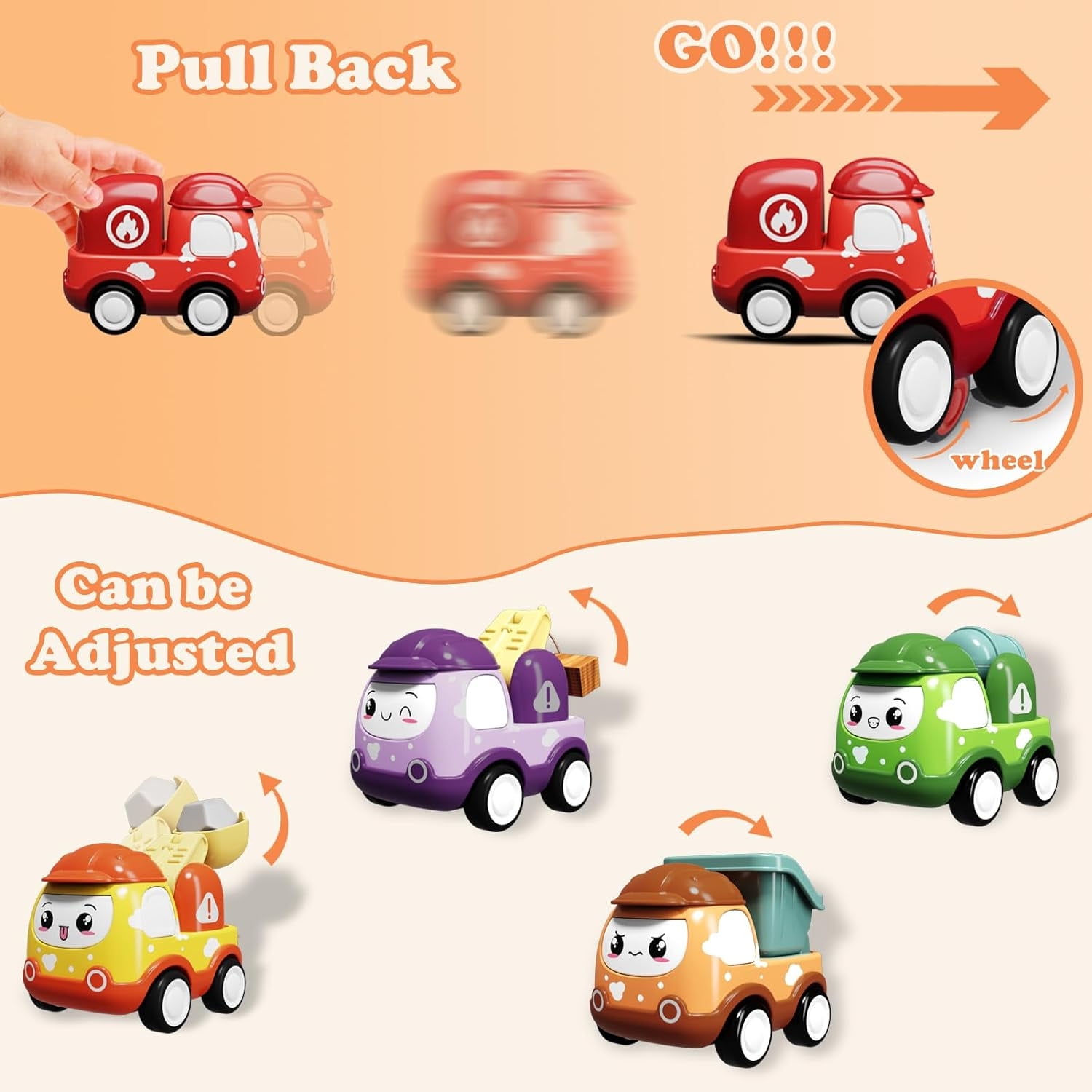 Tepear Pull-Back Vehicle Set with Play Mat and Storage Bag (12-Piece Set) ugptc