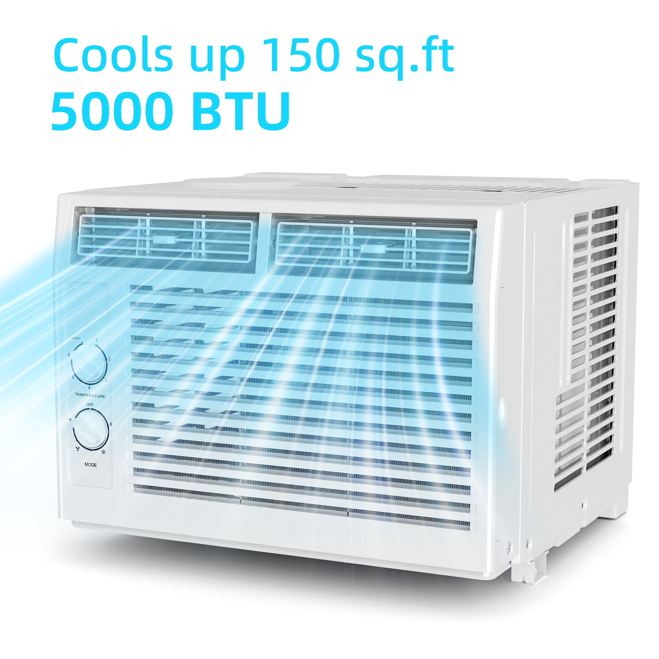KissAir 5000 BTU Window Air Conditioner for Small Rooms (White, 150 sq.ft) dnsam