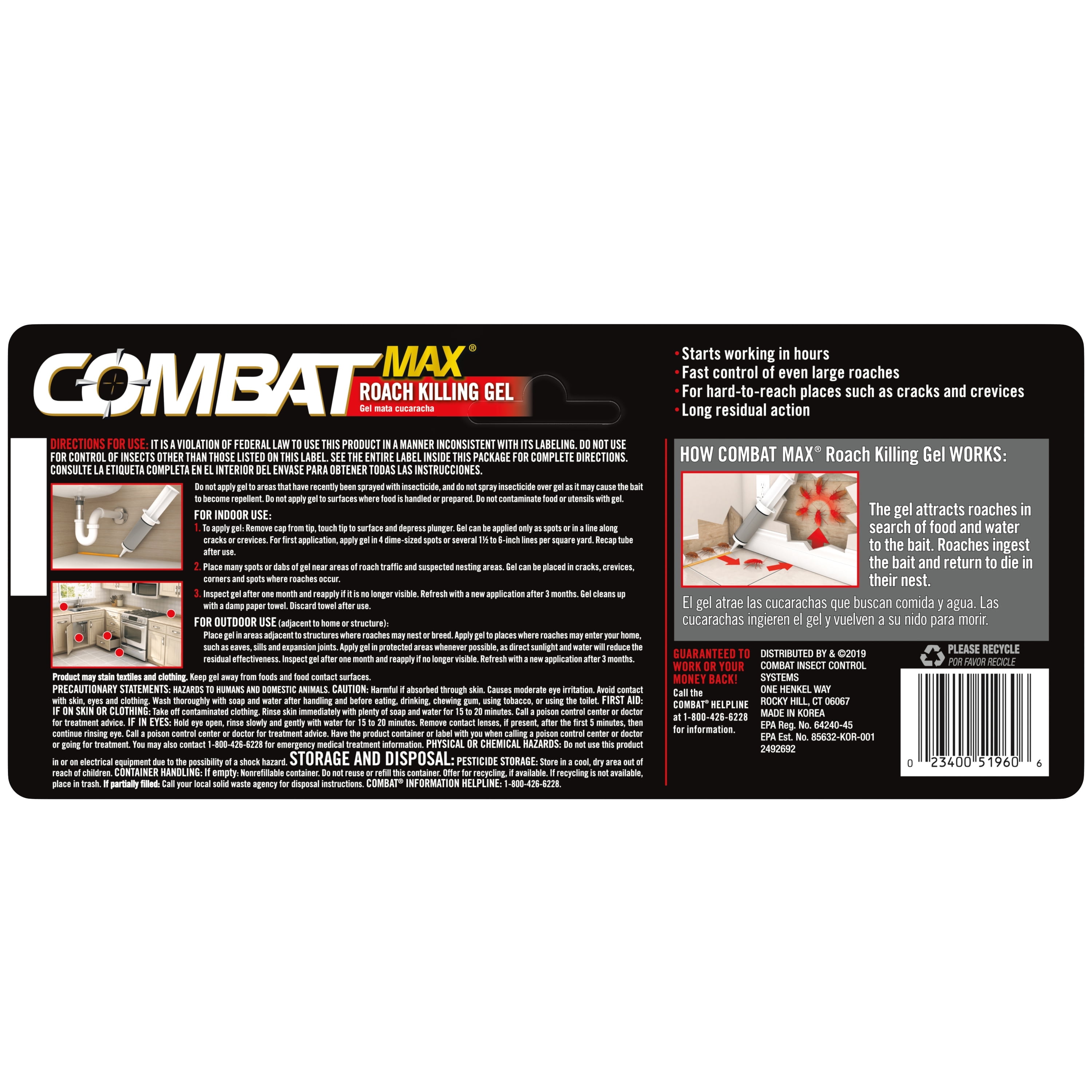 Combat Max Roach Killing Gel Indoor and Outdoor Pest Control (12 Pack, 2.1 oz) fl1go