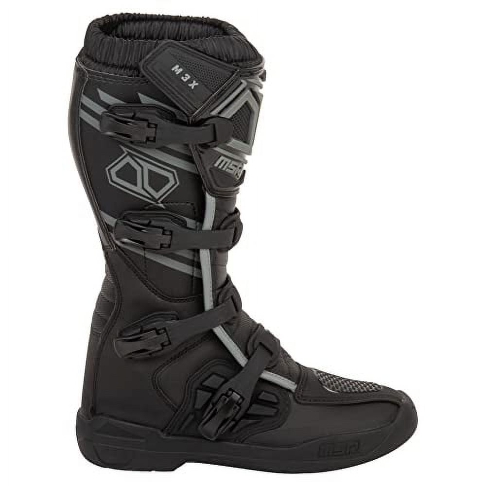 MSR Youth M3X Motocross Boots Protective Off-Road Racing Gear (Black, Size 3) muq40