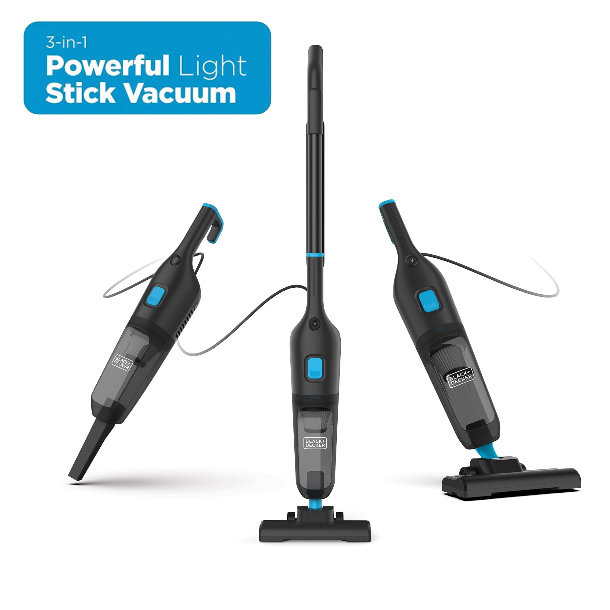 BLACK+DECKER PowerSeries Flex+ 3-in-1 Stick Vacuum (Black, 19 ft Cord) 4r8uc