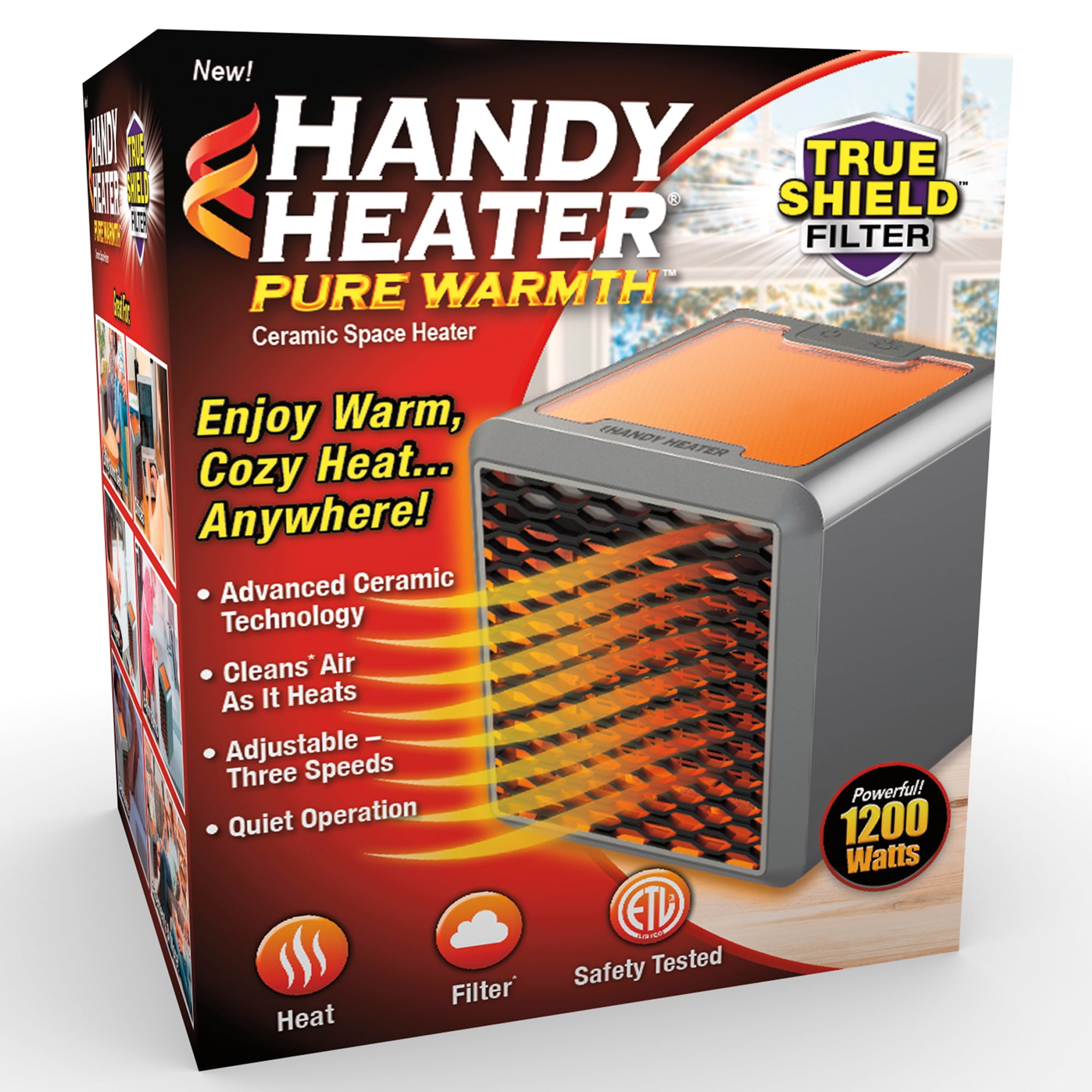 Handy Heater Pure Warmth Electric Ceramic Space Heater (Grey, 1200 Watt) tnjy0