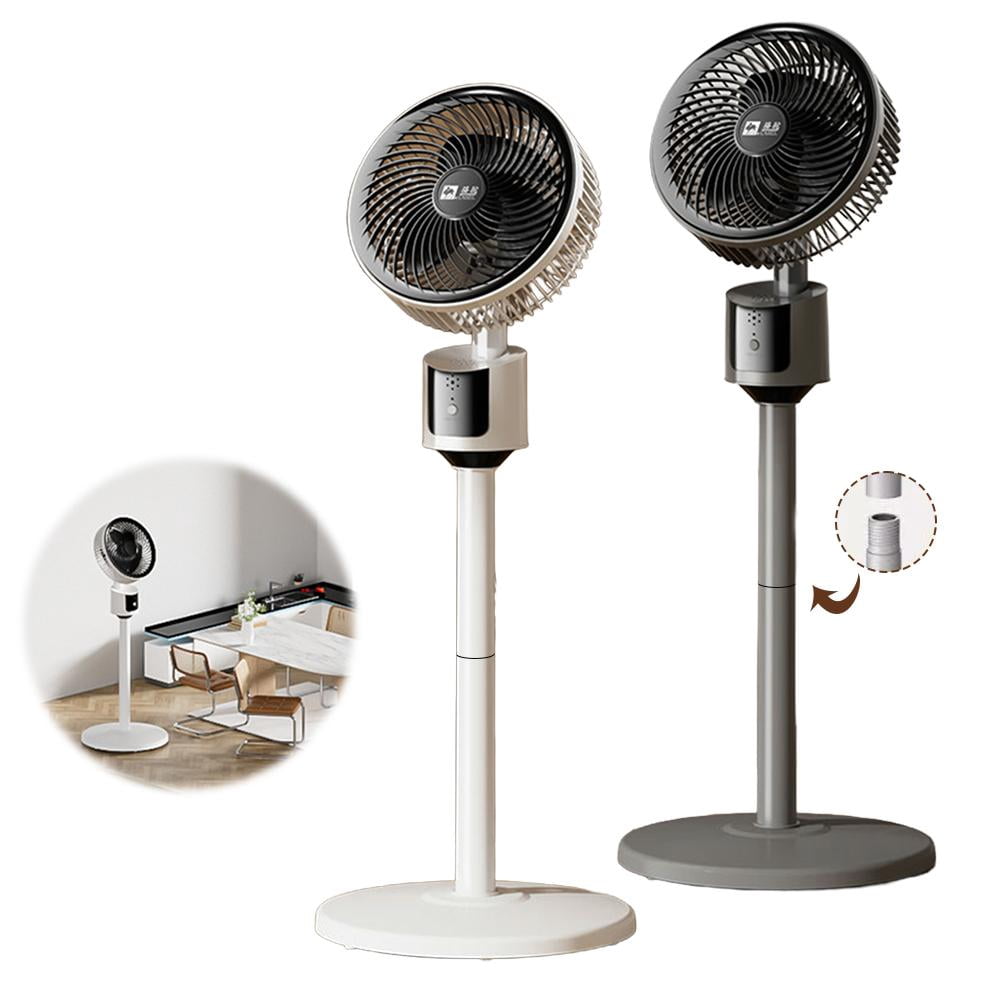 Hanengda Quiet Pedestal Circulator Fan, 3-Speed Oscillating Standing Fan with Remote (White, 31.5 in) 69j2m