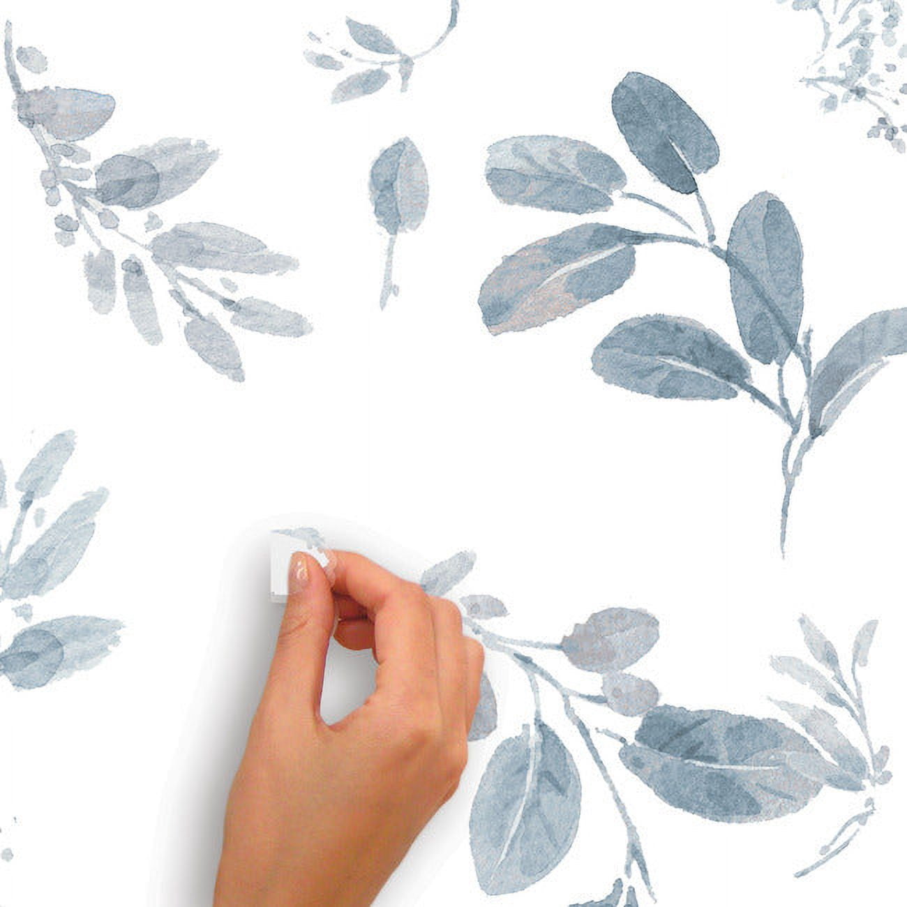 RoomMates Lisa Audit Dancing Leaves Peel And Stick Wall Decals (Blue, 48 Count) 3ozvw