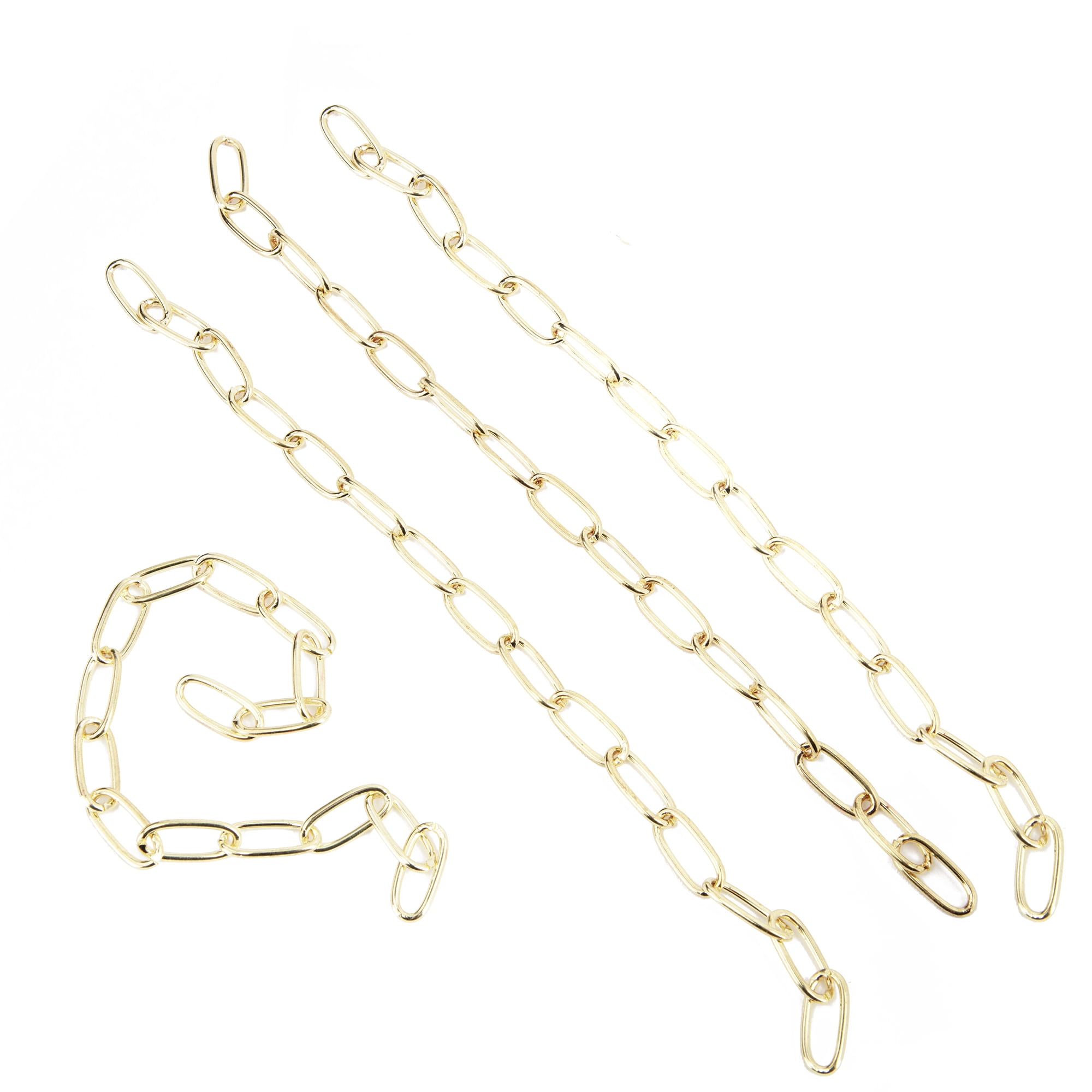 Cousin DIY Gold Dainty Long Link Chain for Jewelry Making, Durable Metal Bracelet Base (Gold, 7.5 in, 2 Pack) gkdfa