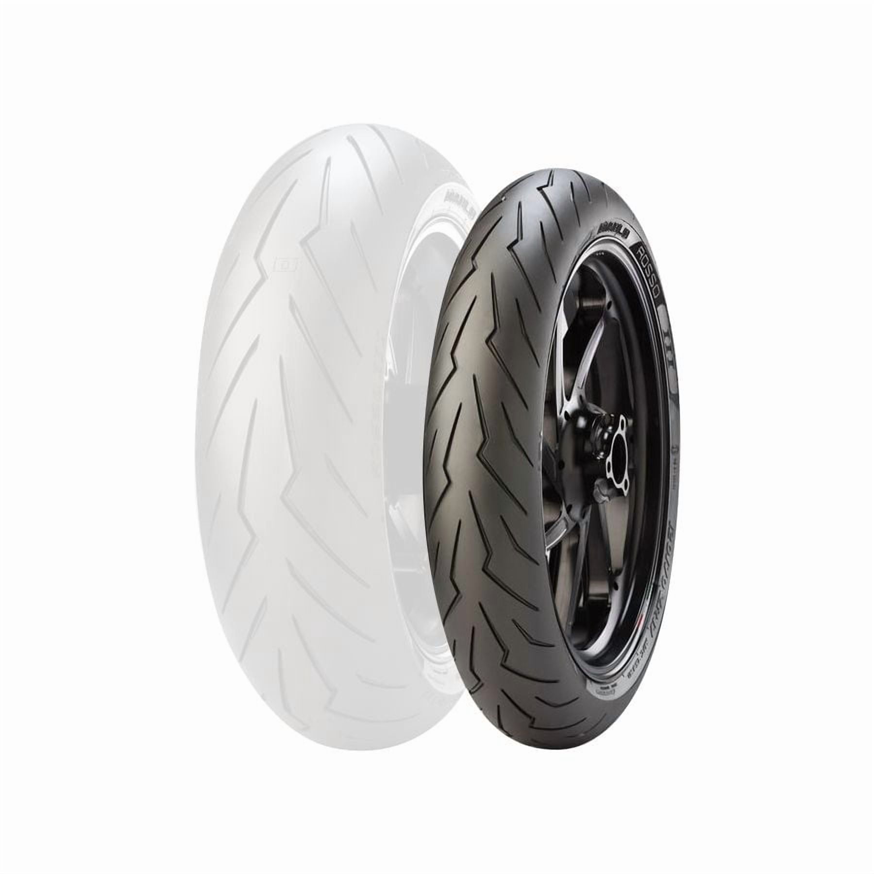 Pirelli Diablo Rosso III Front Tire High-Performance Sport Motorcycle Tire (Black, 120/70ZR17) utovh