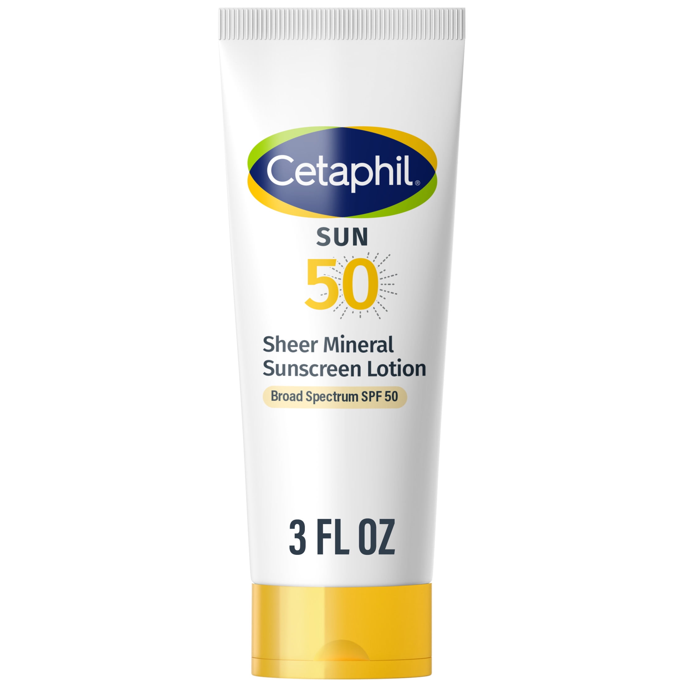 Cetaphil Sheer Mineral Sunscreen Lotion for Face and Body, SPF 50, Fragrance Free, Non-Greasy (3 fl oz) oslfv