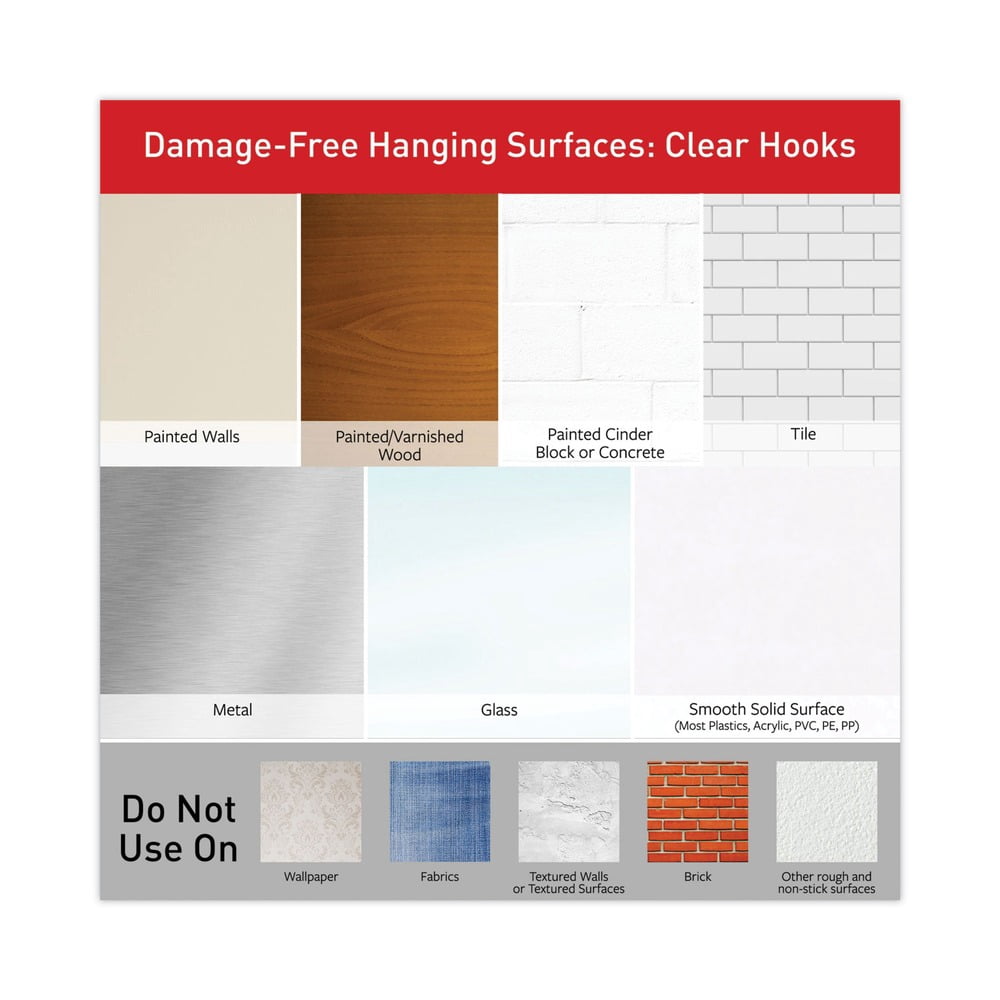 Command Clear Adhesive Hooks and Strips, Damage-Free Hanging for Home and Office (Clear, 50 Hooks and 50 Strips) 5ss4f