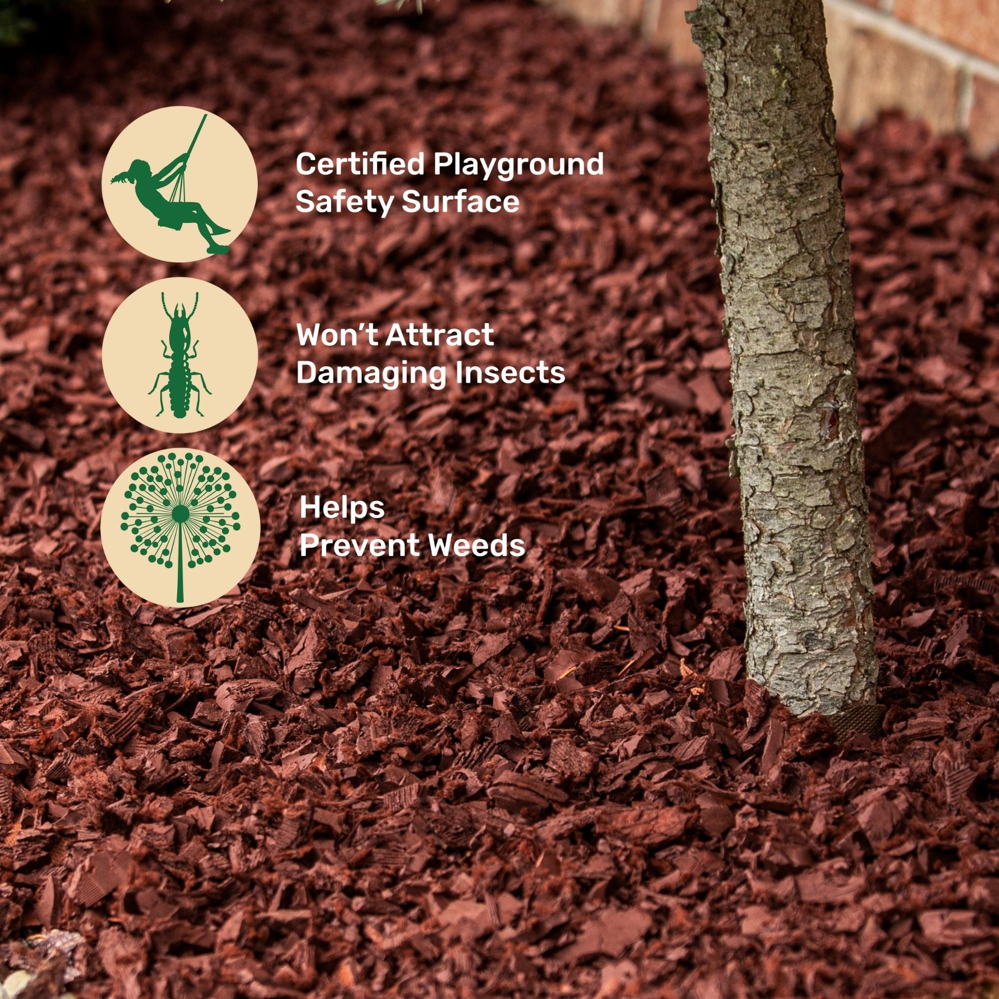 GroundSmart Rubber Mulch for Landscaping and Playgrounds (Red, 1.5 cu ft) 4wn98