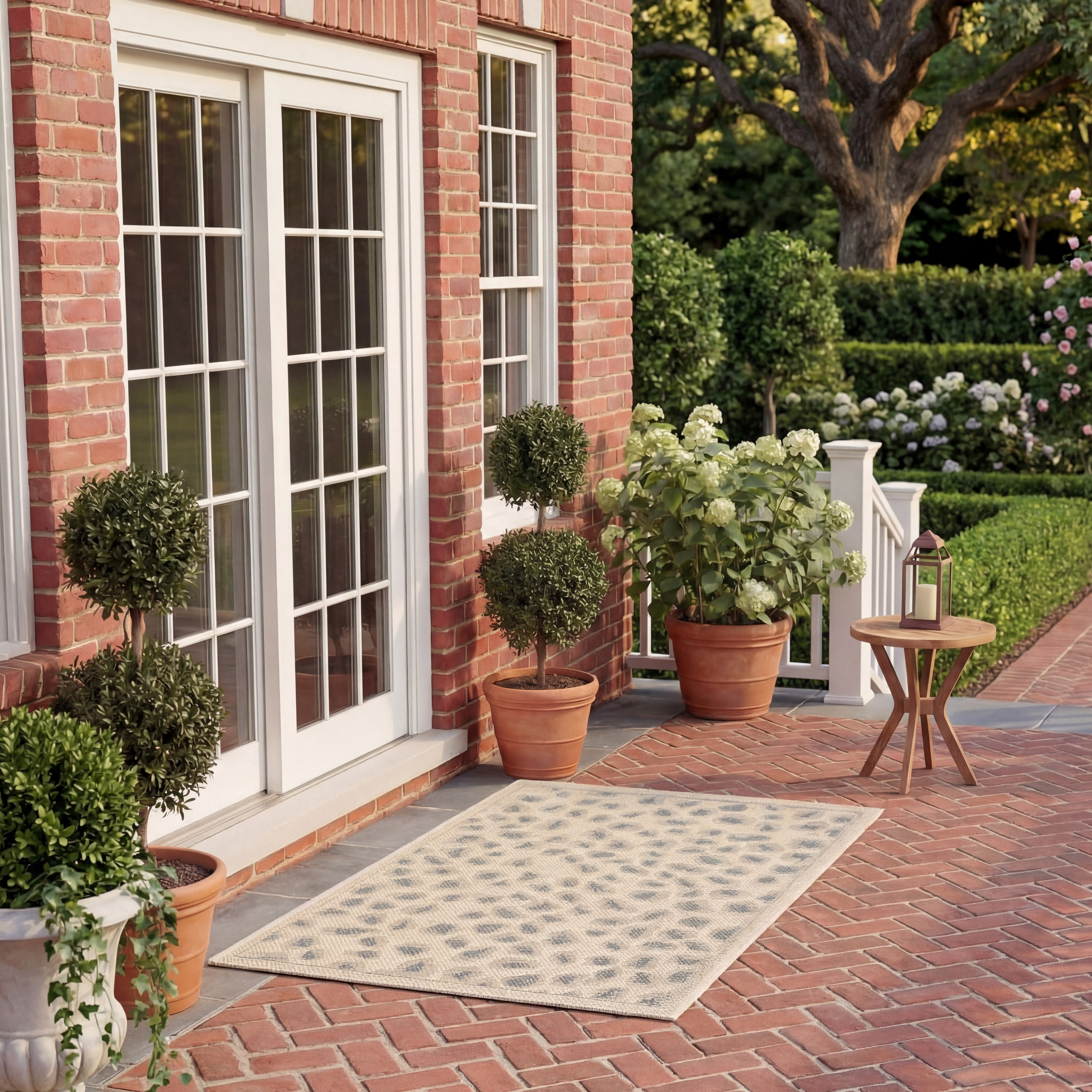 Safavieh Courtyard Camille Spotted Indoor/Outdoor Area Rug (Beige/Gold, 5 ft 3 in x 7 ft 7 in) f922z