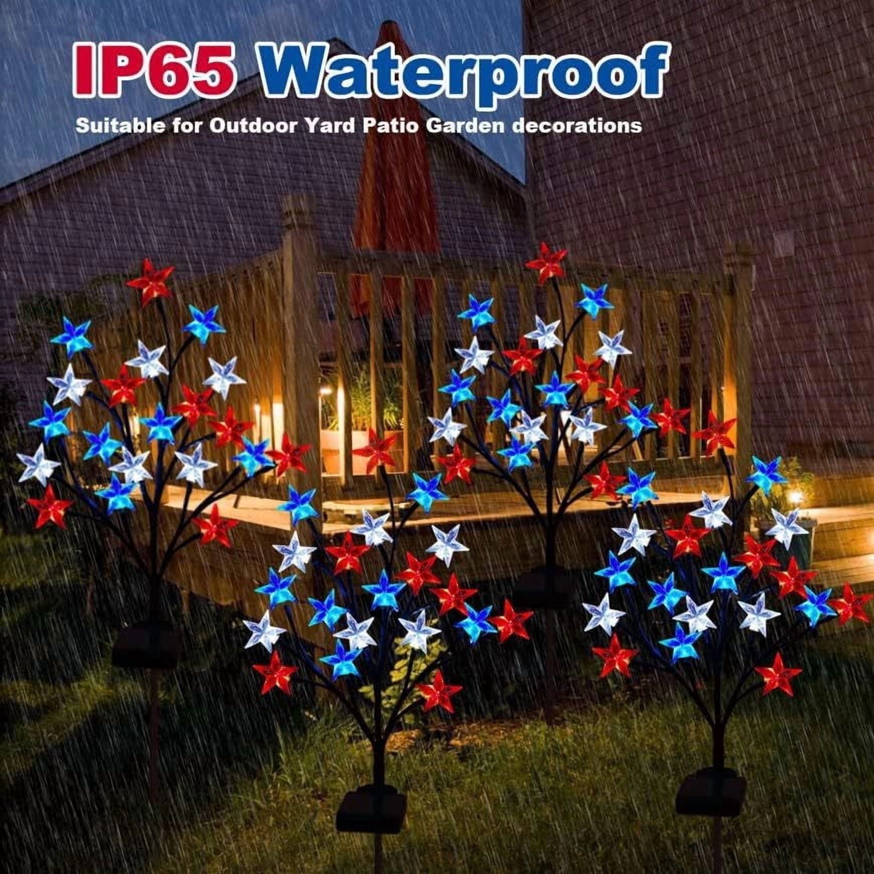 Youco Patriotic LED Stake Lights Outdoor Decorations for Independence Day (Red White and Blue, 1 Pack) tfemb