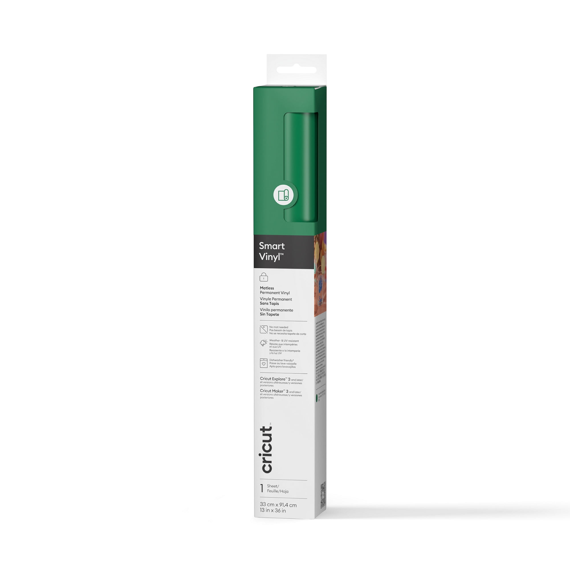 Cricut Smart Vinyl Permanent Adhesive Craft Material (Grass Green, 13 in x 3 ft) v4idq
