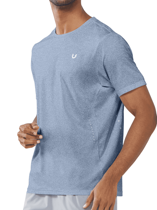 NORTHYARD Men's Athletic Workout T-Shirt Moisture-Wicking Short Sleeve Running Gym Top (Blue Heather, M) w77fd