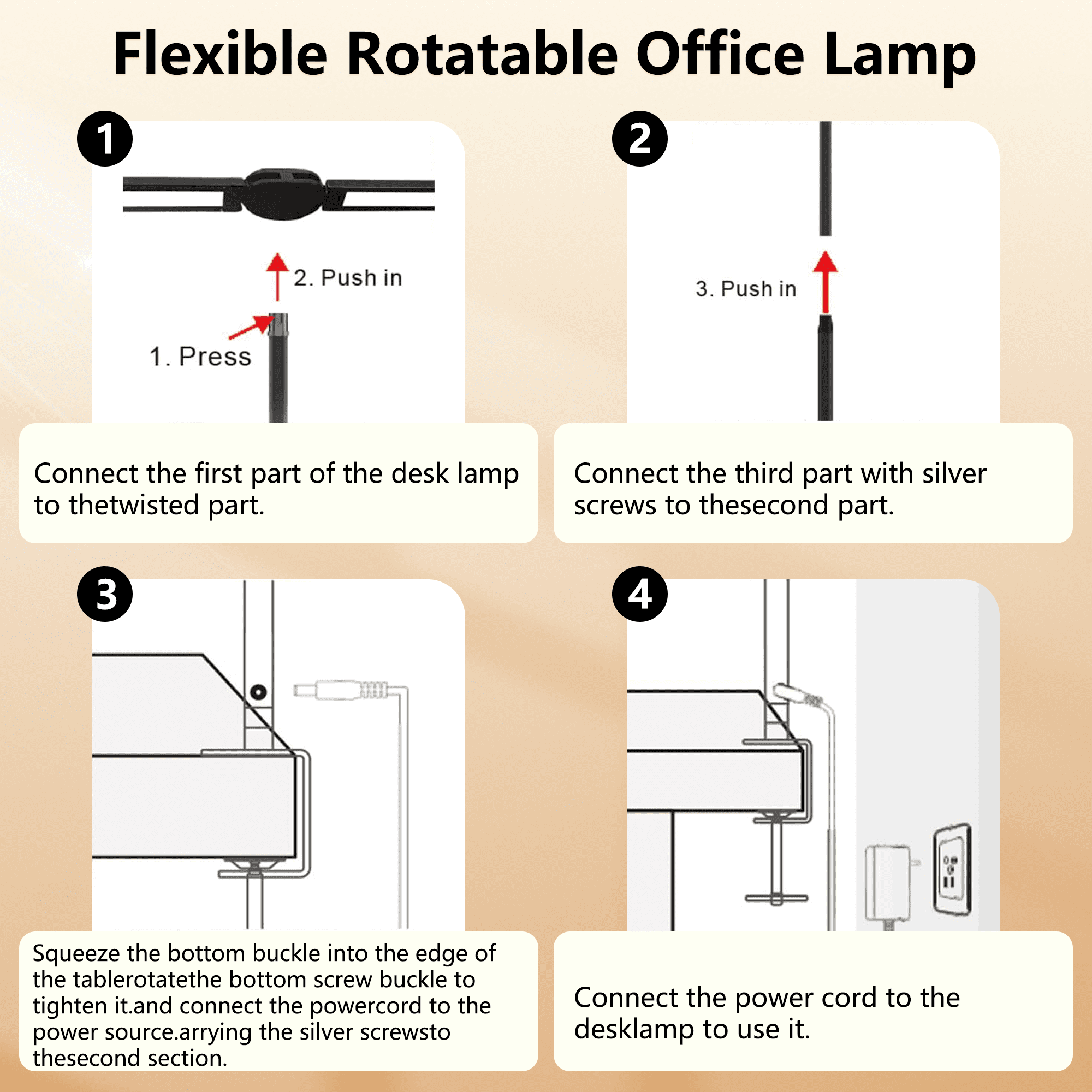 Alichome LED Desk Lamp, Clip-On Task Light with Flexible Gooseneck, 5 Brightness Levels & 4 Color Modes (Black, 2 in Clamp) y7pbw