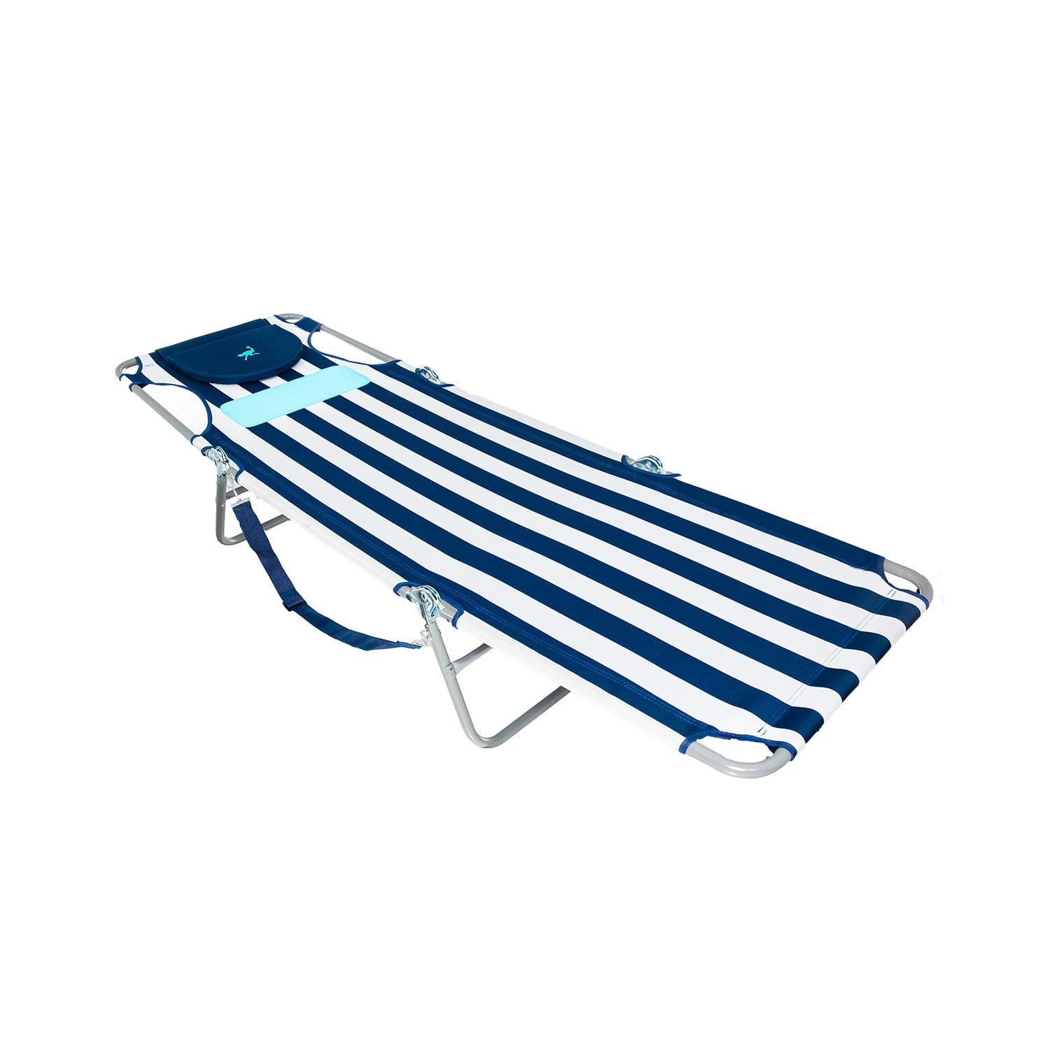 Ostrich Comfort Lounger Face Down Sunbathing Beach Chair with Pillow and Arm Slots (Navy Stripes, 4 Pack) k434n