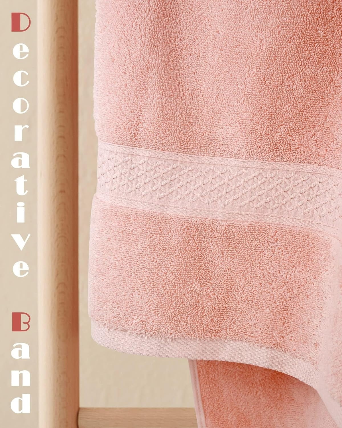Zhao.Fu Cotton Hand Towels Set, Ultra-Soft Absorbent Bathroom Towels (Pink, 6-Pack, 29 in x 13 in) mzfsf