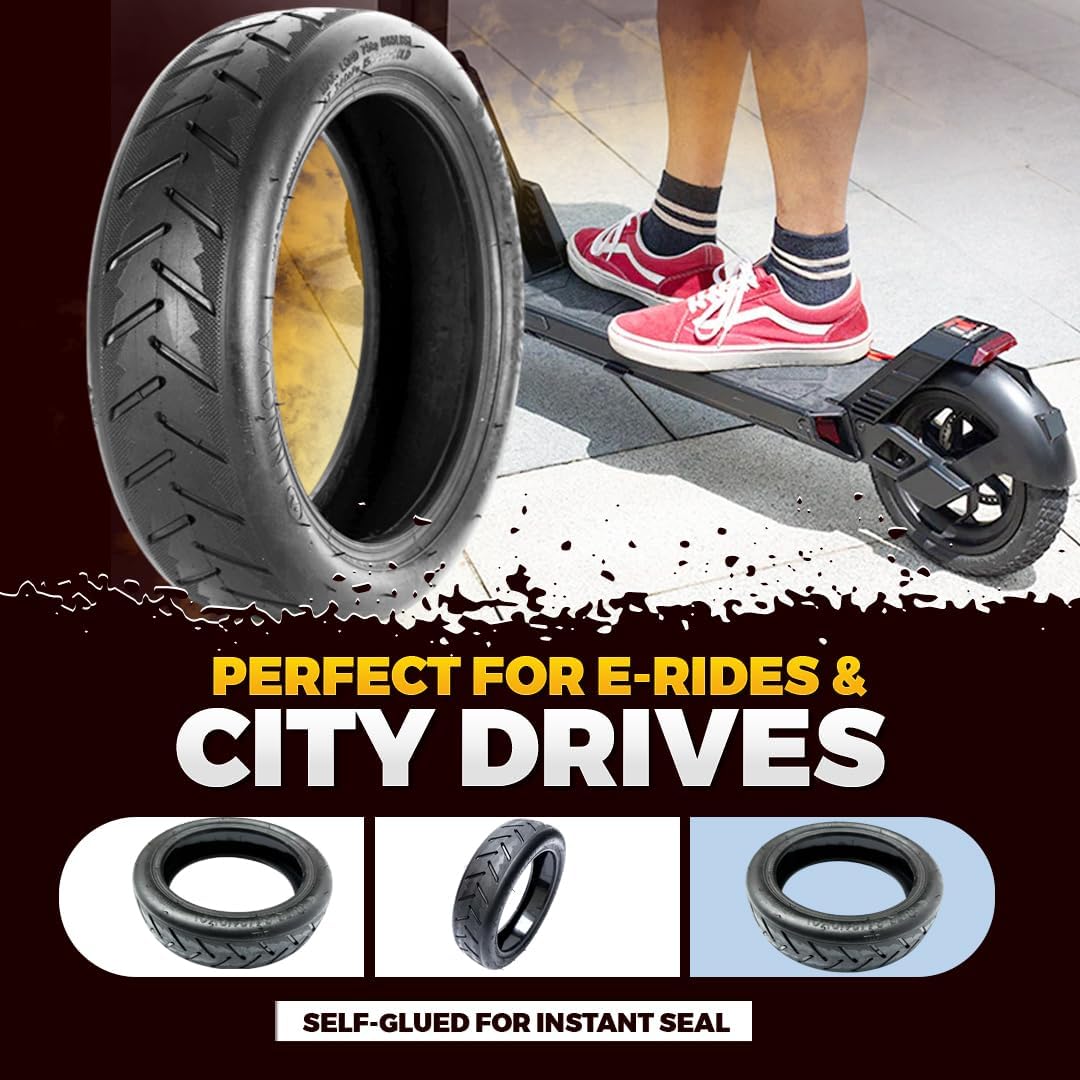 UGNE 8.5x2.0 Self-Sealing E-Scooter Tires, Puncture-Resistant Butyl Rubber Replacement (2-Pack, 8.5 in) x9js2