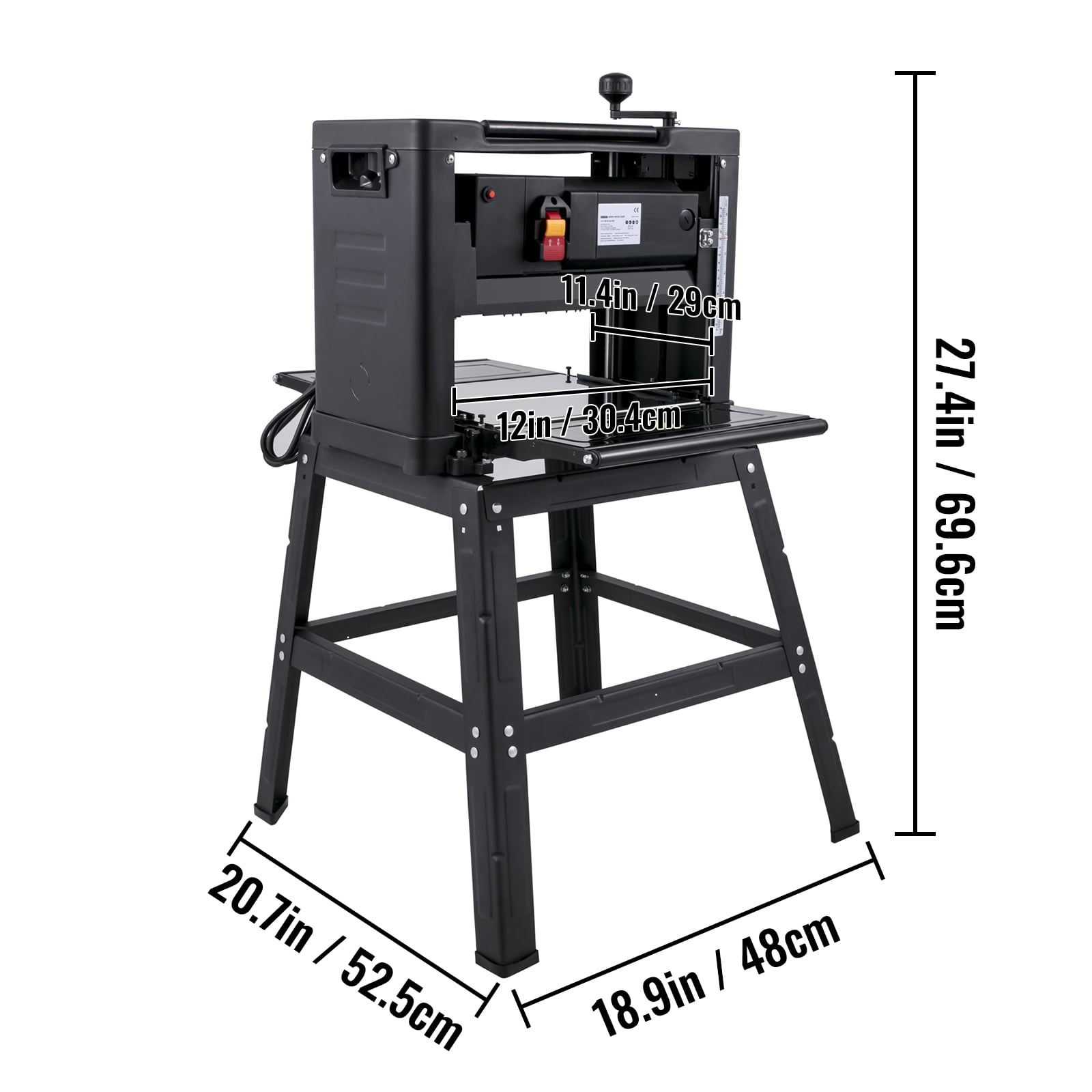 BENTISM 13 in. Woodworking Thickness Planer with Stand and Dust Exhaust (13 in.) vik7m