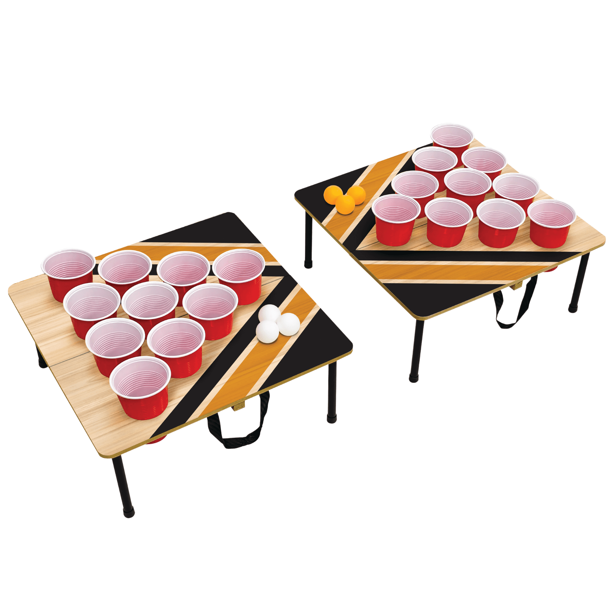 MinnARK Portable Cup Pong Outdoor Toss Game Set (2 Foldable Boards, 10 Cups, 6 Balls) trzmo