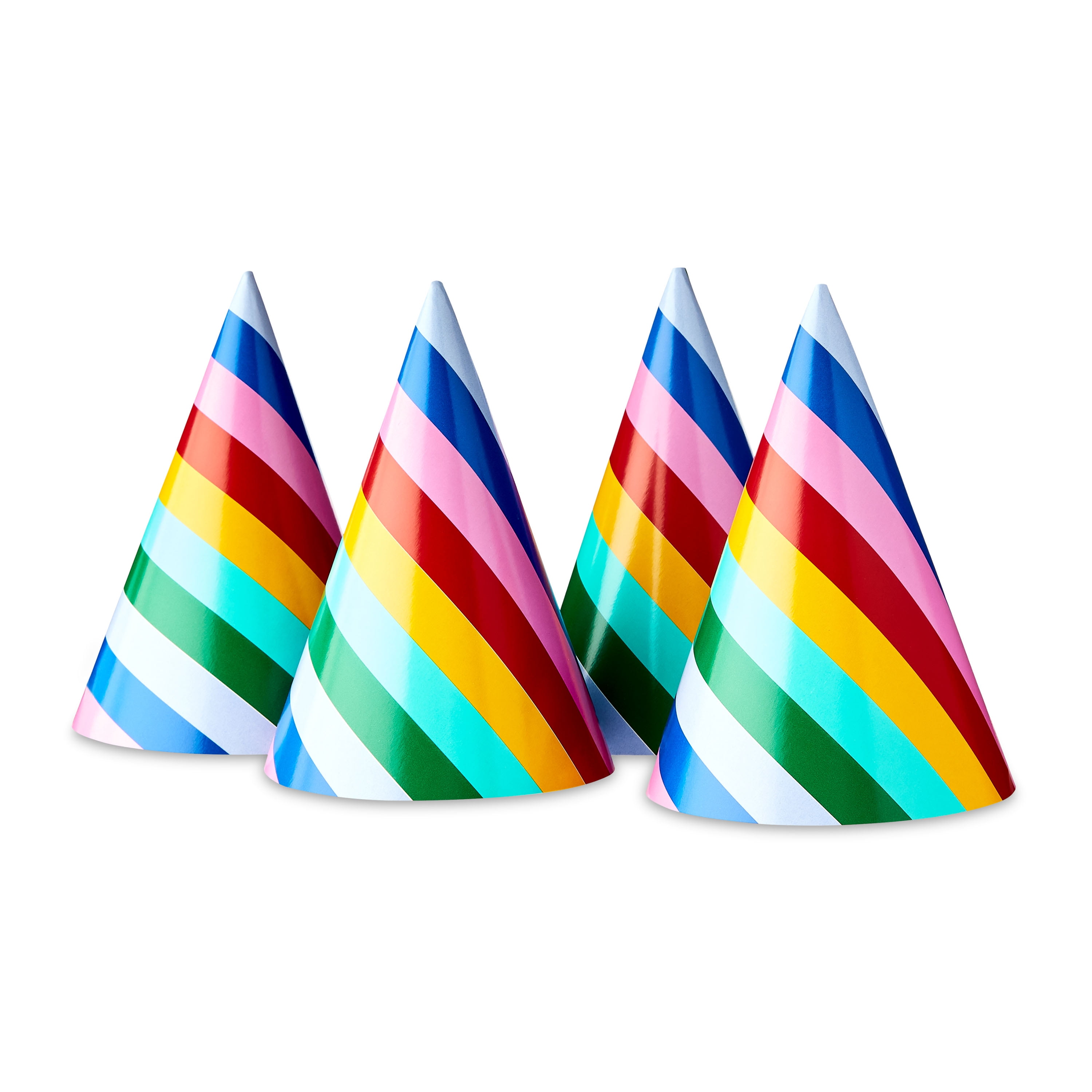 Way To Celebrate Multicolor Striped Party Hats (Multicolor, 4 Count) qfl6i