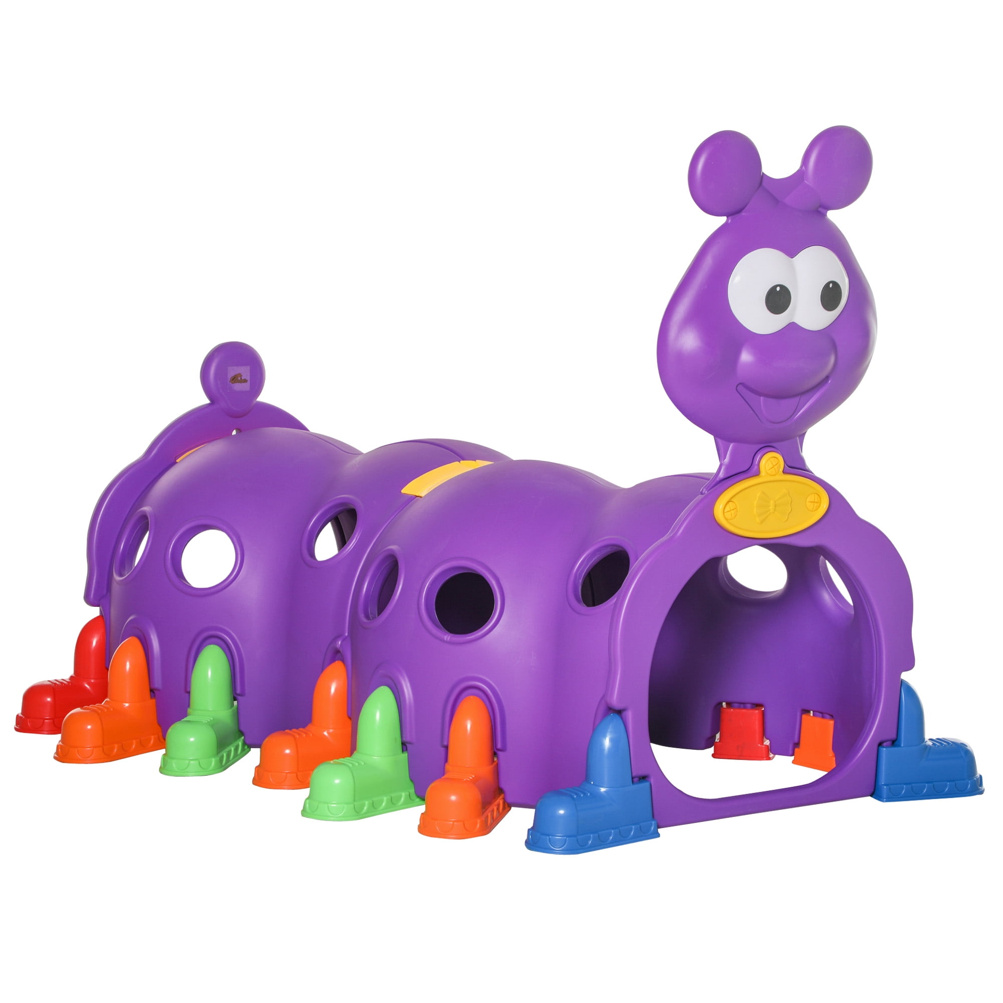 Qaba Caterpillar Climbing Tunnel for Kids, Indoor and Outdoor Play Structure (Purple, 59 in L x 38.25 in W x 47.25 in H) q4mzm