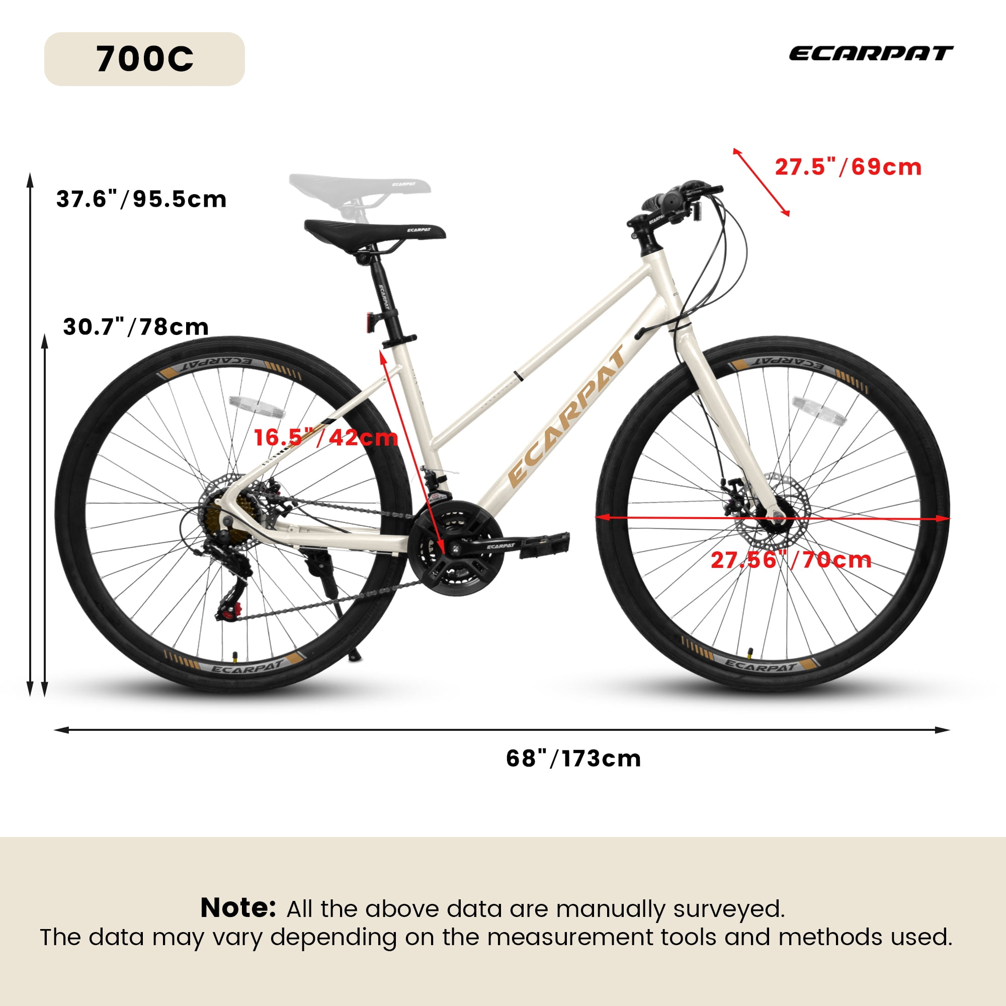 Izzovium Road Bike with 21 Speeds, Disc Brakes, and Alloy Wheels (700C x 1.38 in) vwtee