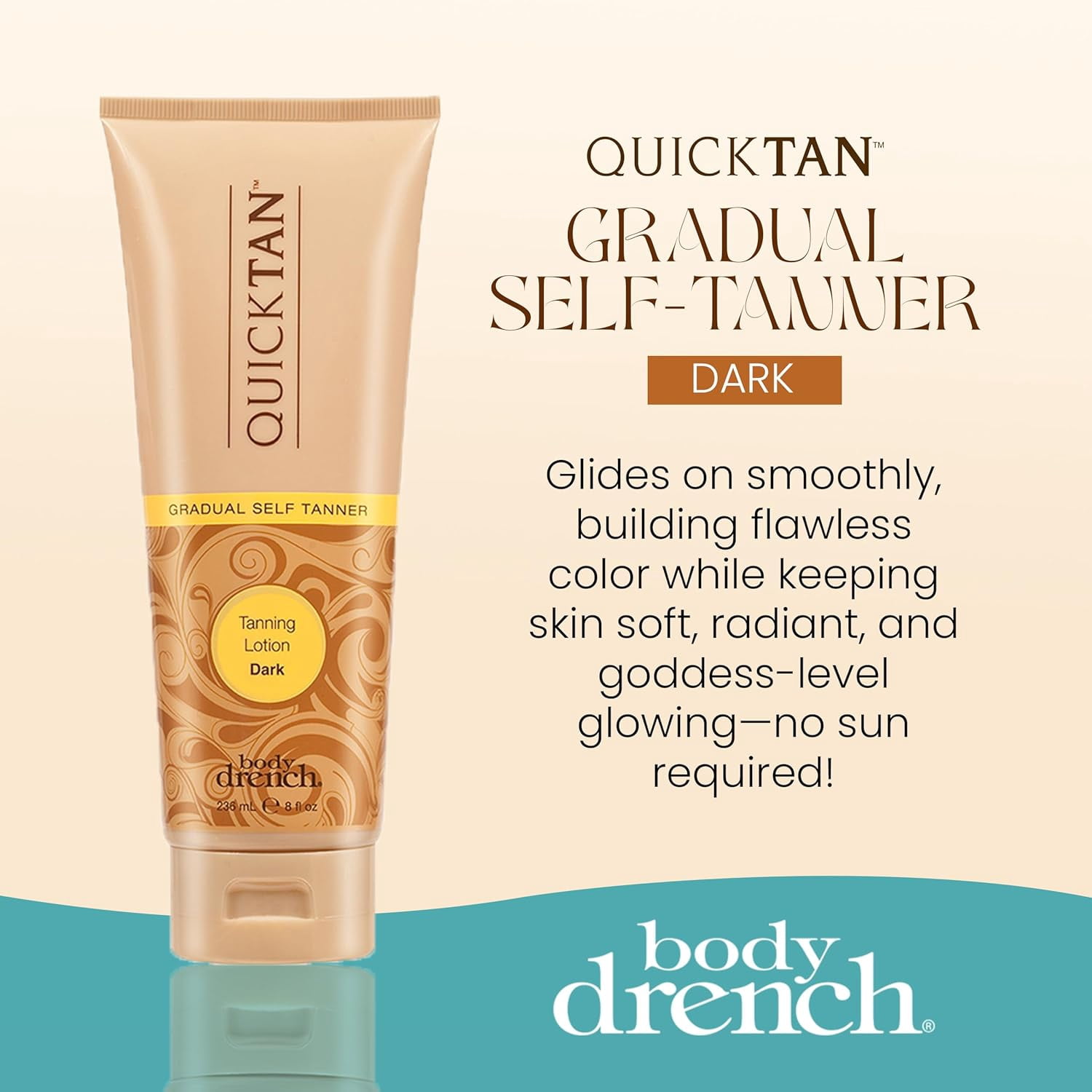 Body Drench Quick Self Tanner Body Lotion, Sunless Tanning Lotion for Women (Dark, 8 fl oz) eaqpg