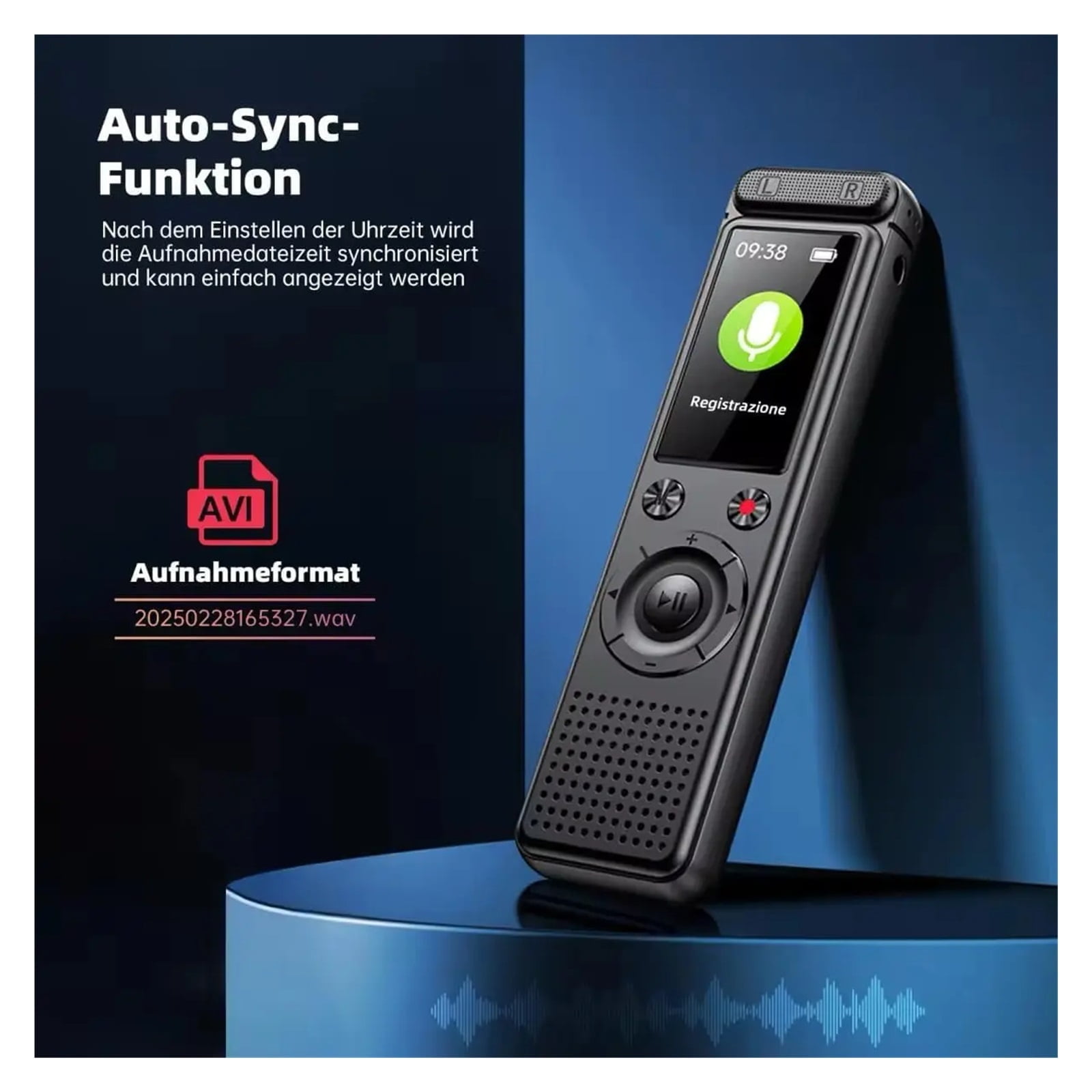 Samovi Digital Voice Recorder, 32GB Voice Activated Audio Recording Device with MP3 Player and Noise Reduction (Black, 32GB) t3mtj