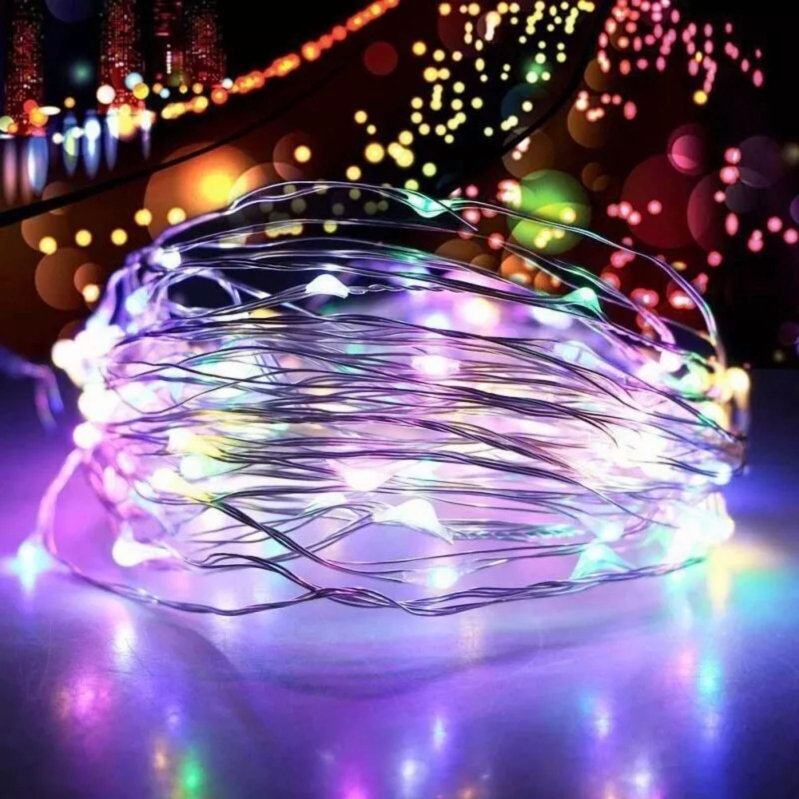 Purely Elizabeth RGB LED String Lights, USB Powered Copper Wire Fairy Lights for Indoor and Outdoor Decor (50 Lights, 16.4 ft) 6c4d1