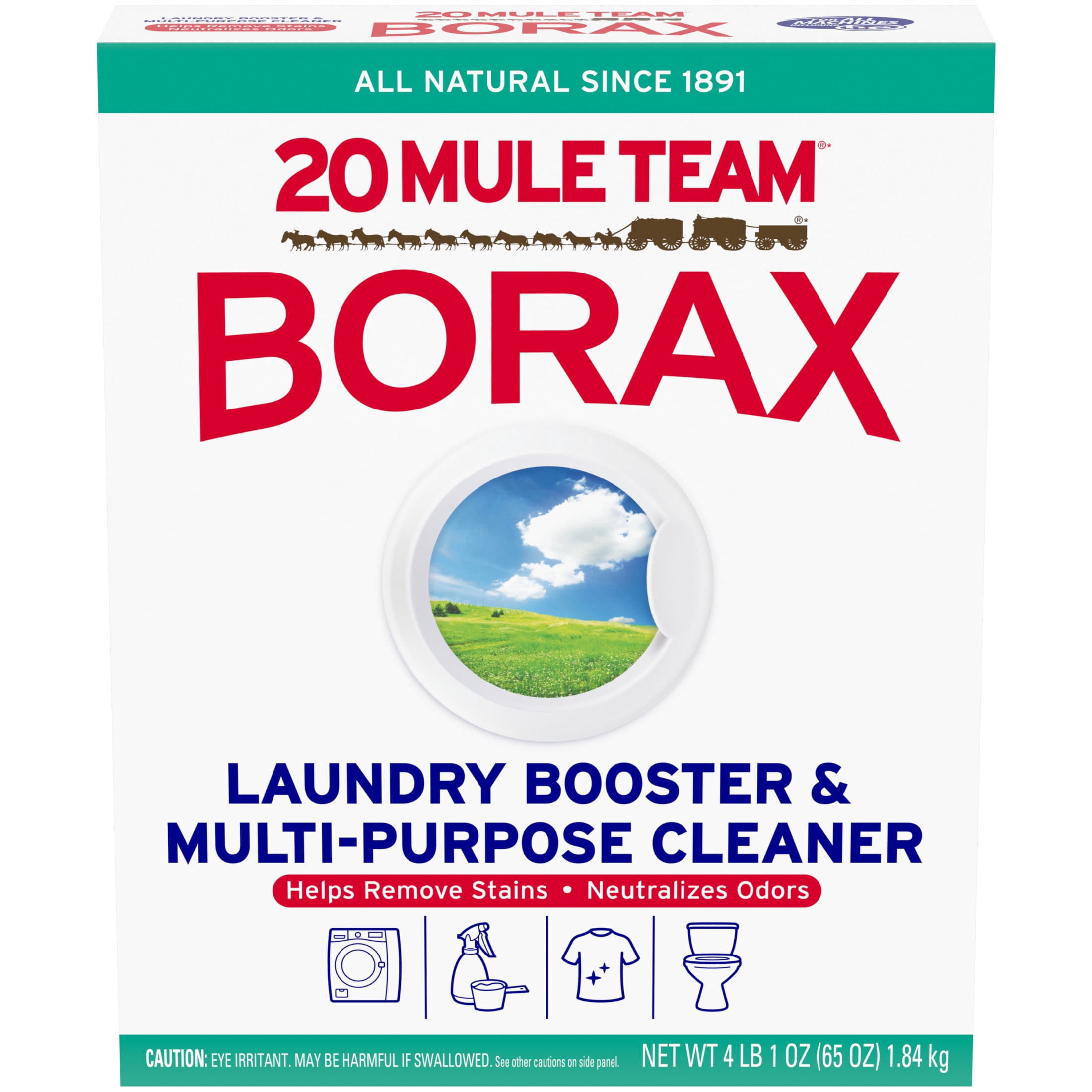 20 Mule Team Borax All Natural Laundry Booster and Multi-Purpose Household Cleaner (65 oz) 19mou
