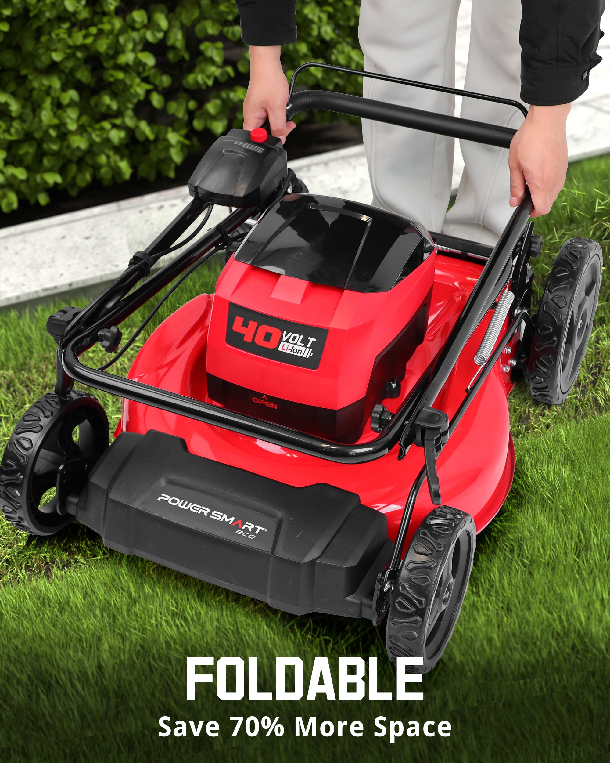 PowerSmart 21 in 40V Brushless Cordless Lawn Mower with Dual 4.0Ah Batteries and Charger (Black, 21 in) gi8bw