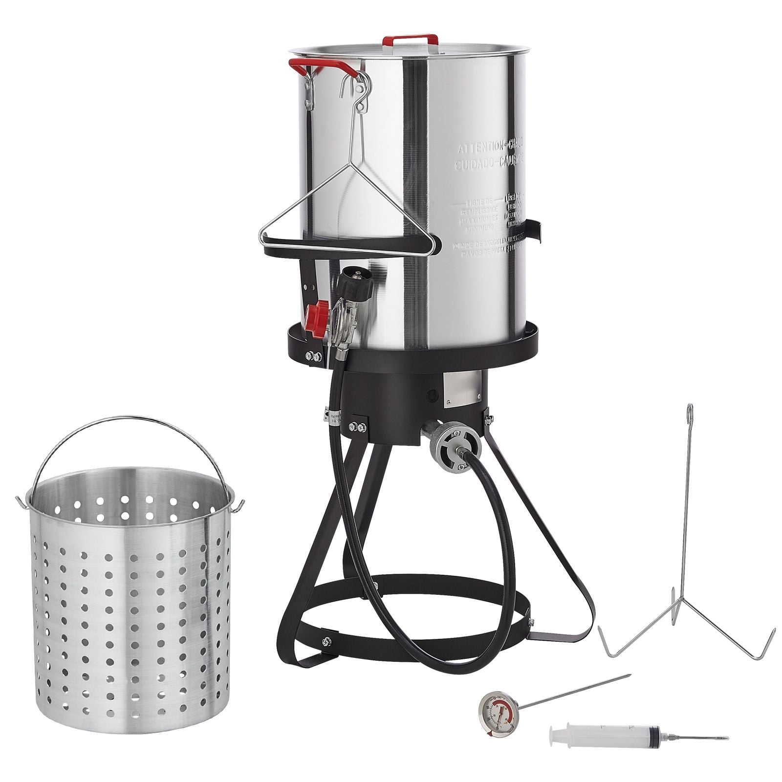 Shenmamo Outdoor Propane Turkey Fryer Kit with 30-Quart Pot, 54K BTU Burner, Basket, Rack and Thermometer (30 qt) 58tnx